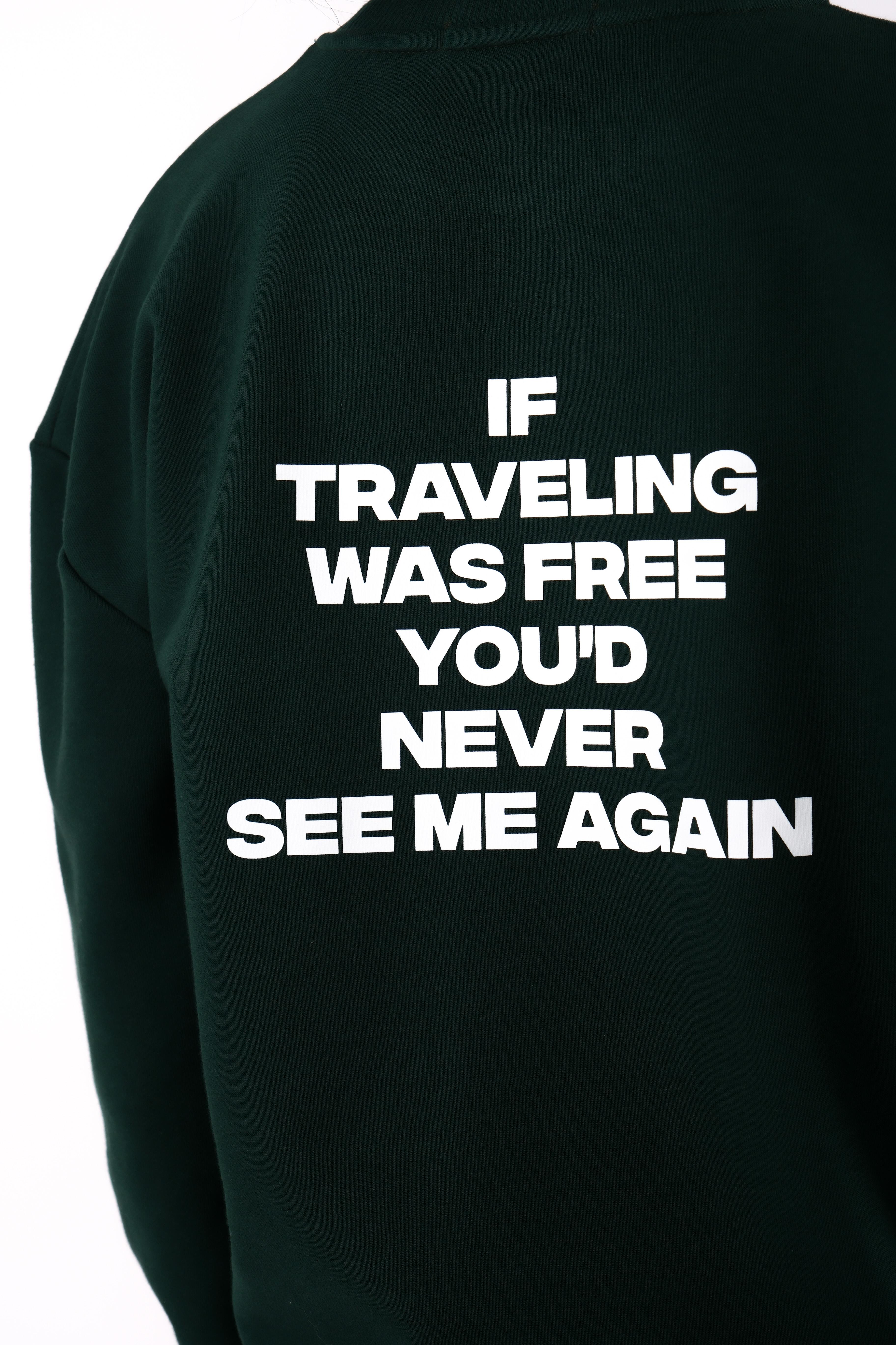 Never See Me Again Relaxed Fit Sweatshirt Kadın - Yeşil C504