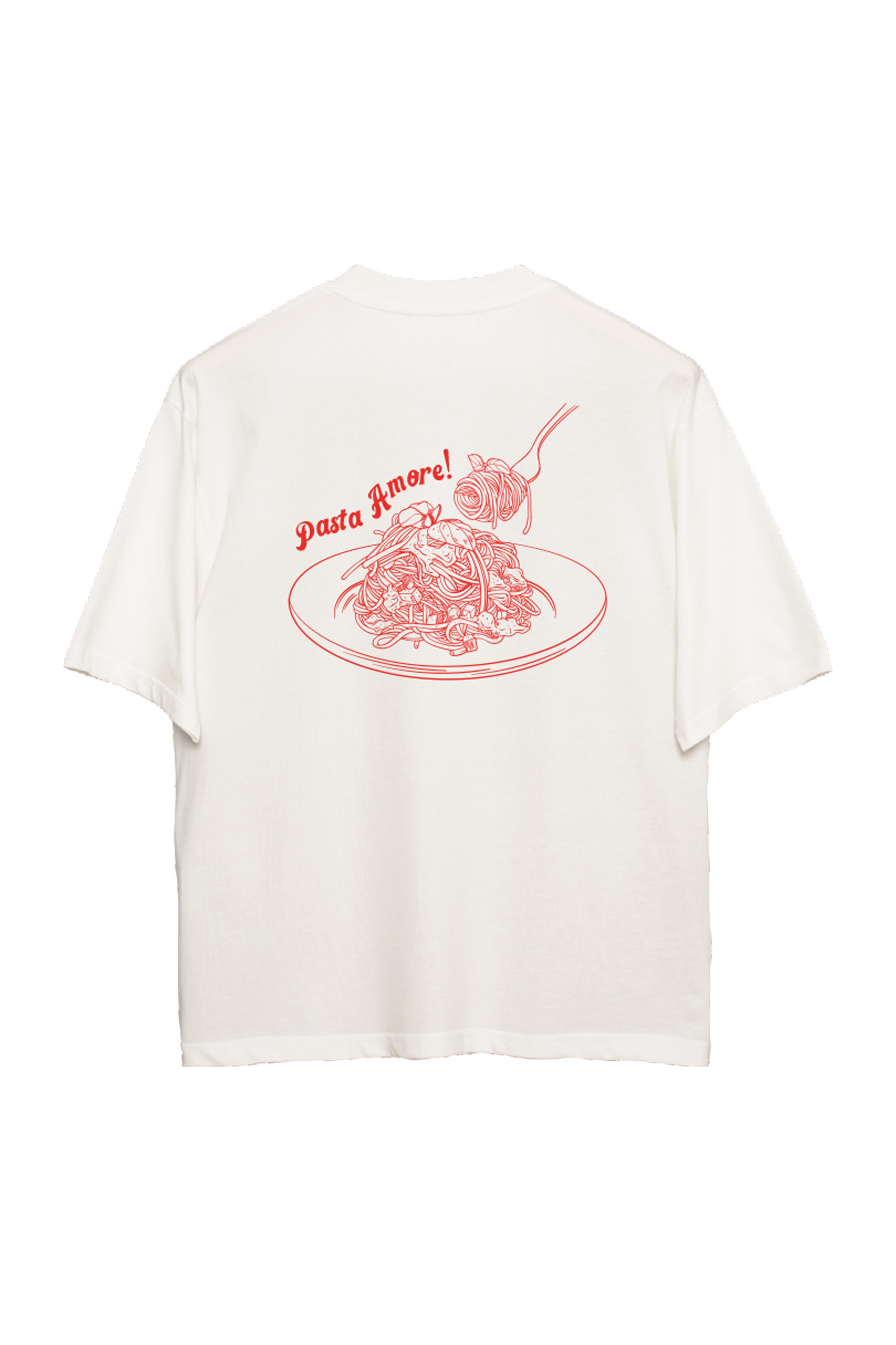Pasta Amore  Oversize T-Shirt Erkek - Ekru