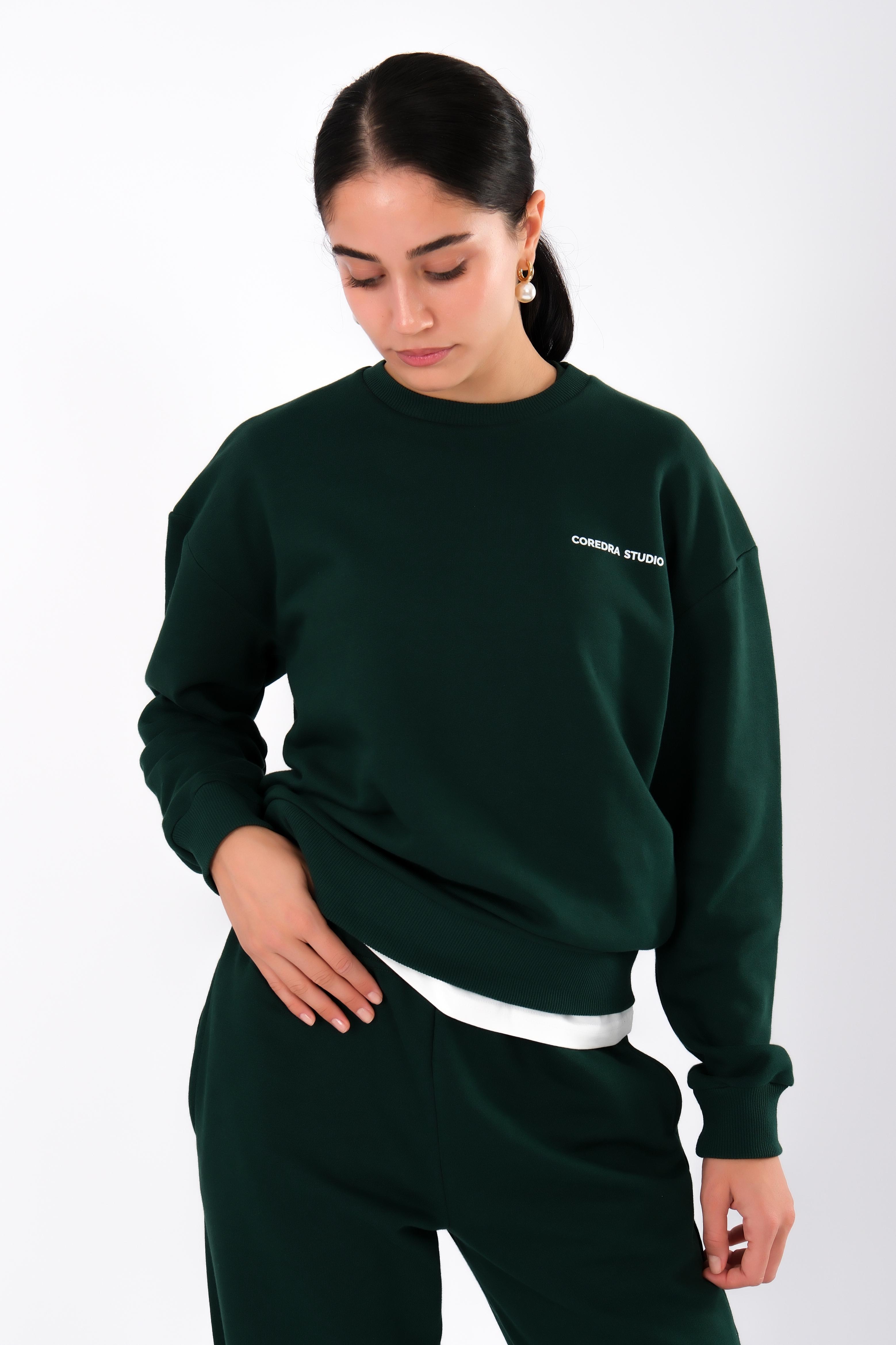 Anxiety Relaxed Fit Sweatshirt Kadın - Yeşil C504