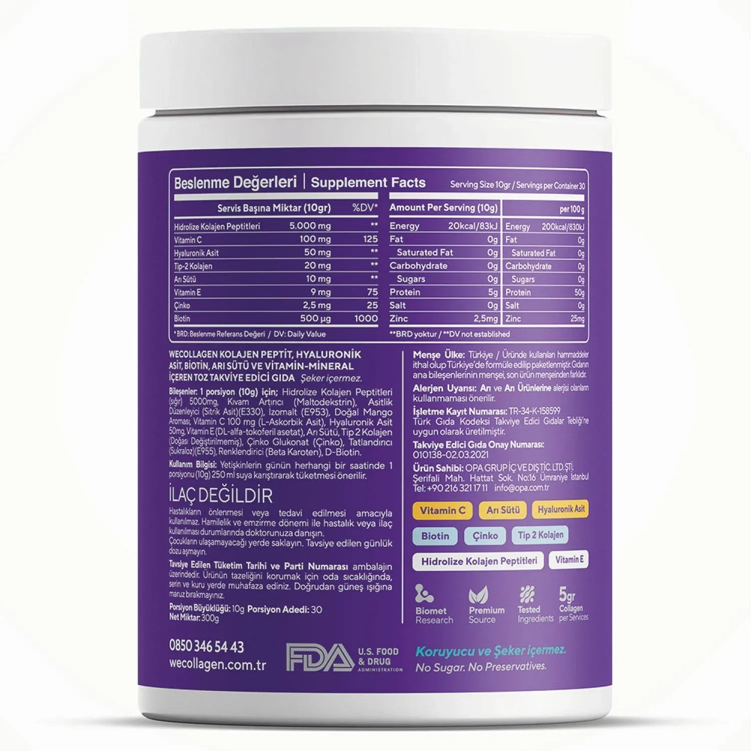 We Collagen Tip 1-2-3 Toz Kolajen 300gr