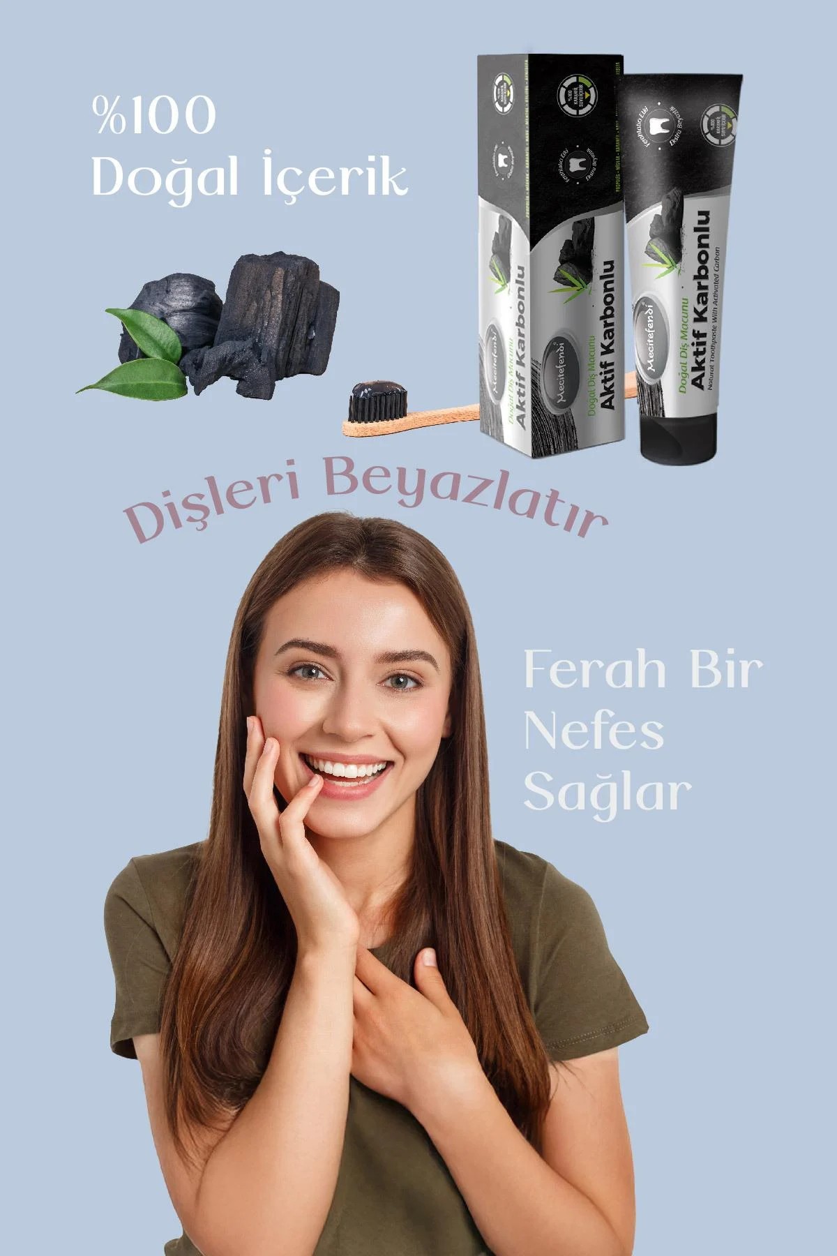 Mecitefendi Aktif Karbonlu Doğal Diş Macunu