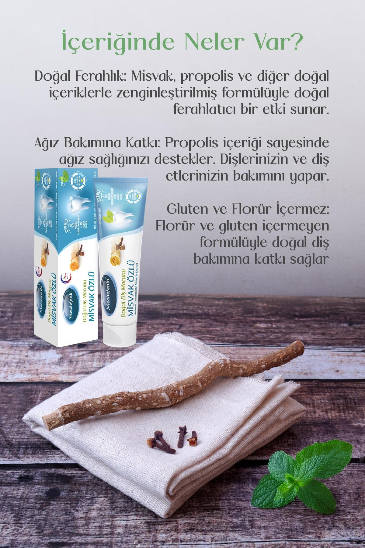Mecitefendi Misvak Özlü Doğal Diş Macunu