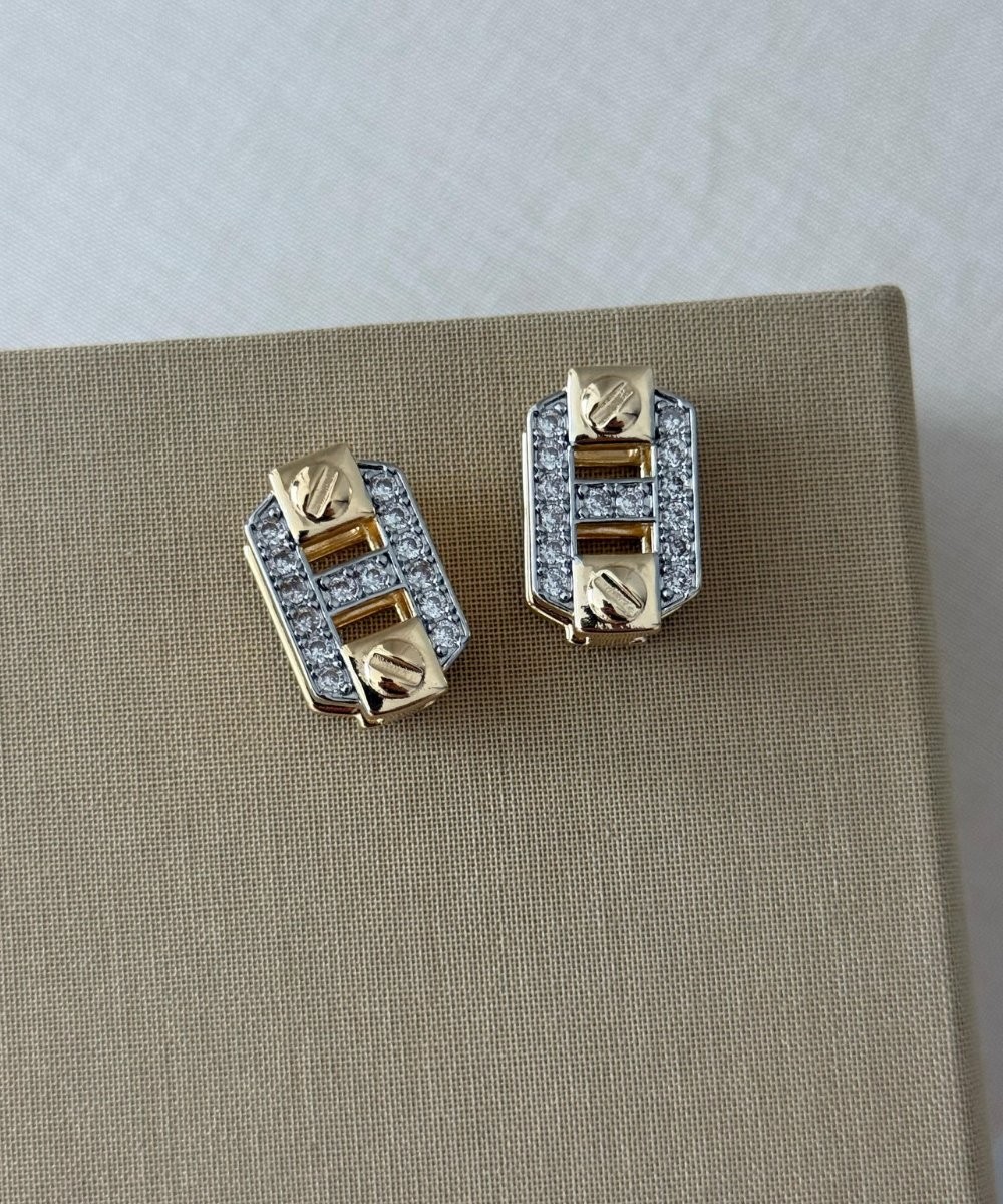 H Gold Taşlı Küpe 