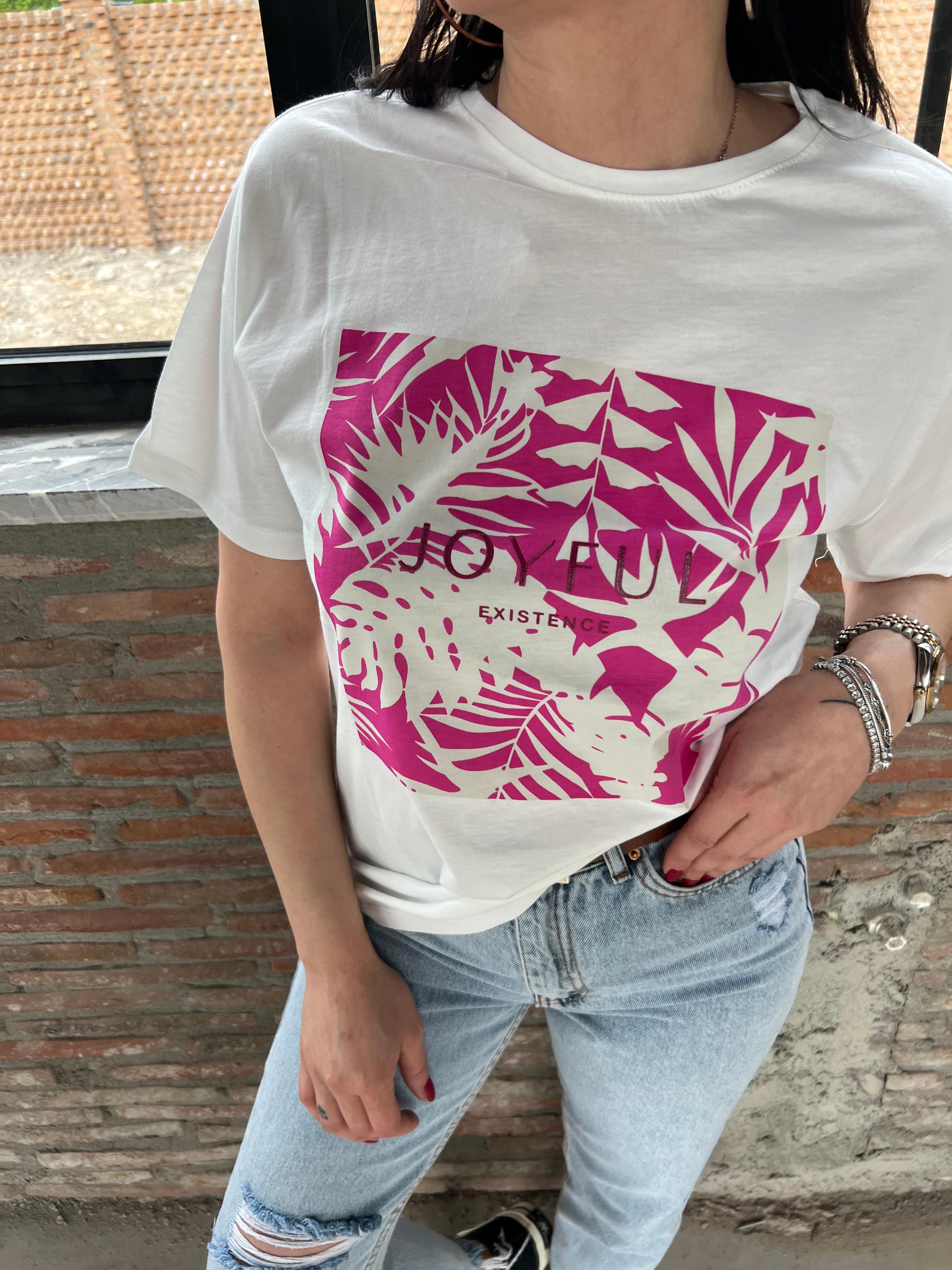 Joyfull Basic T-Shirt - Fuşya