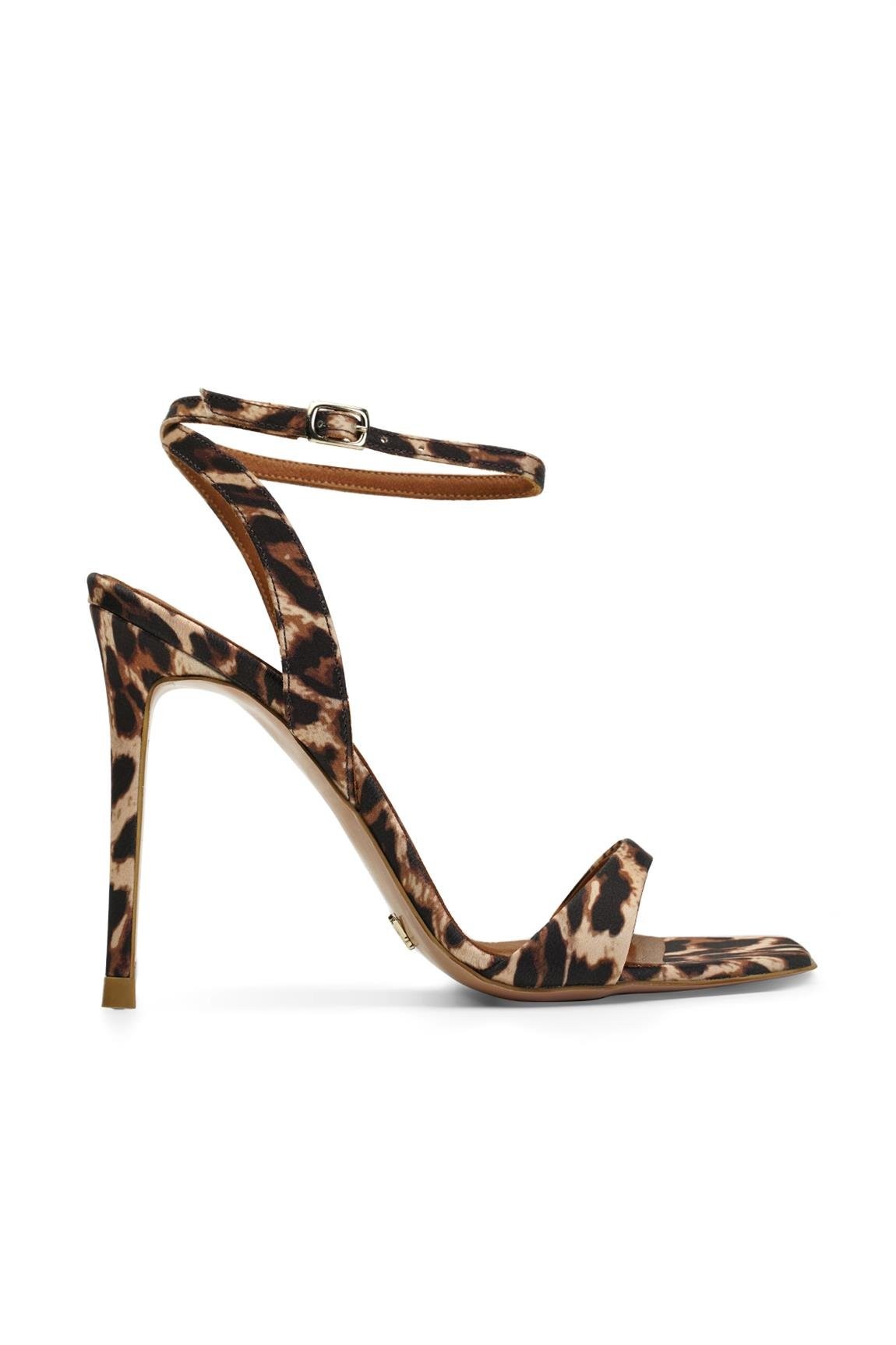 Jabotter Lesley Leopard Satin Thin Heeled Shoes