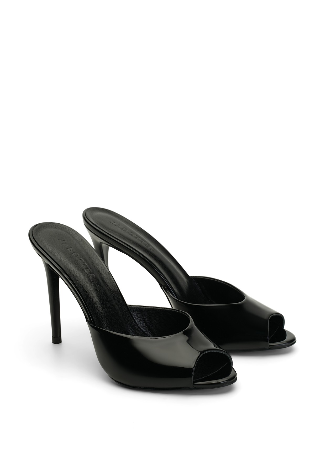 Jabotter Margot Patent Leather 10 Cm Heeled Slippers - Black