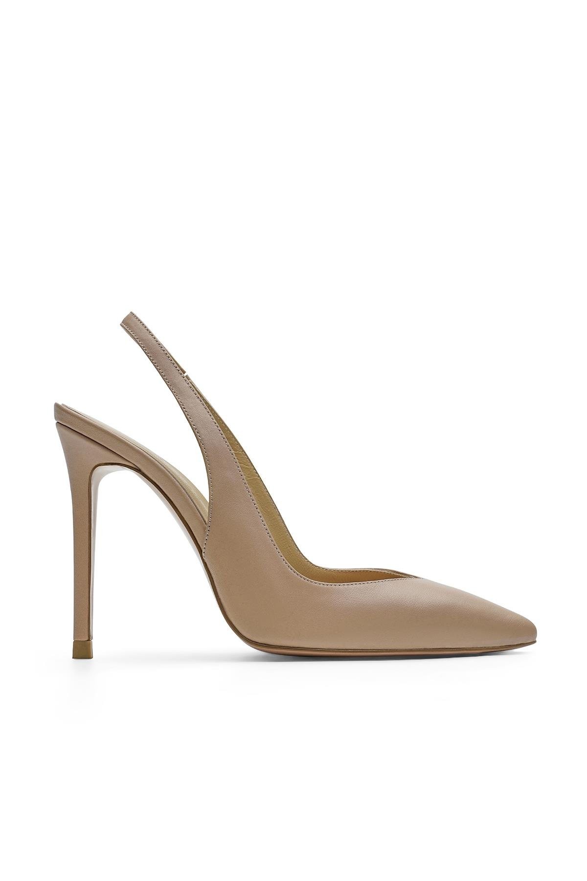 Jabotter Lady Karamel Deri 10 Cm Stiletto