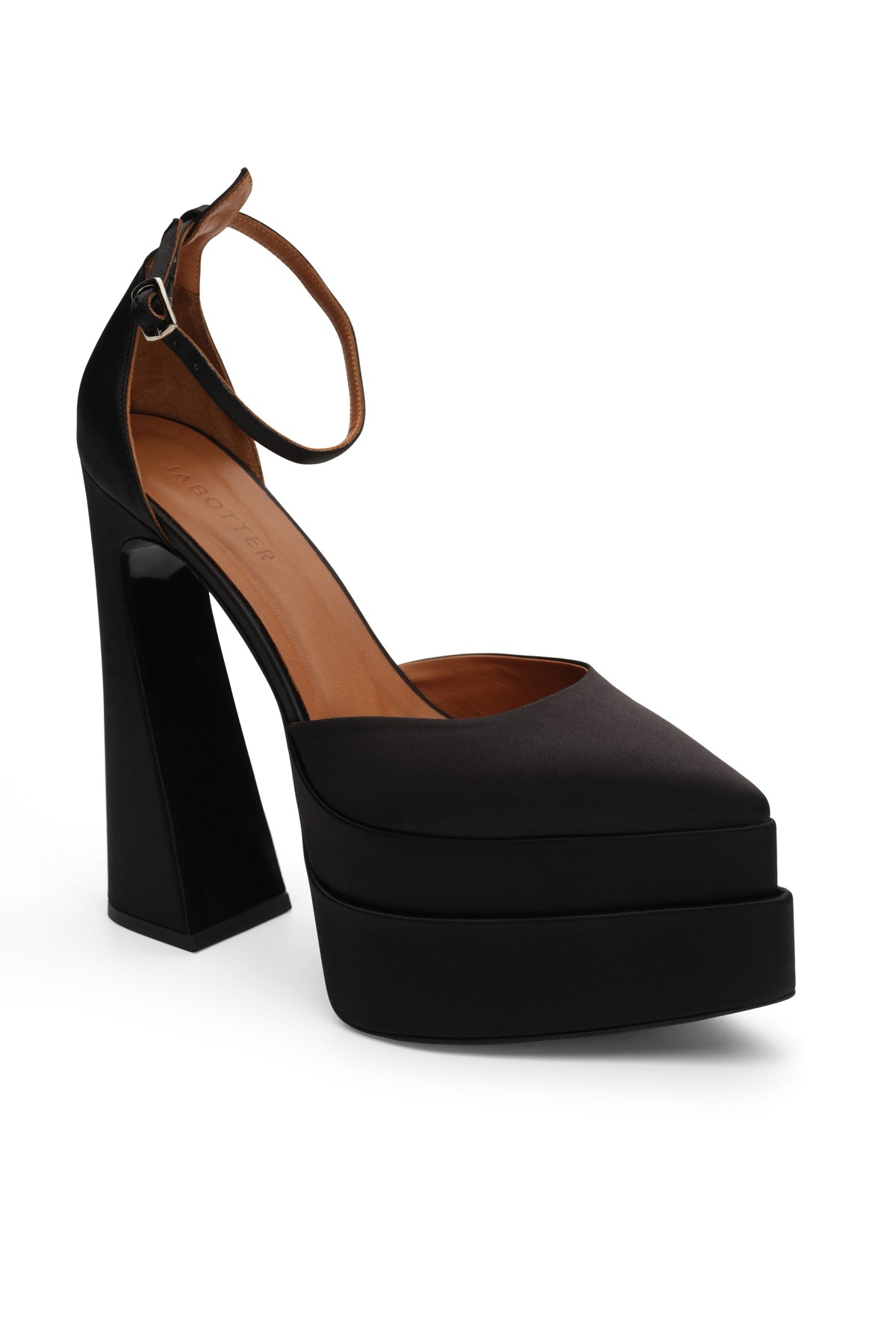 Jabotter Lizzy Satin Platform Heels - Black