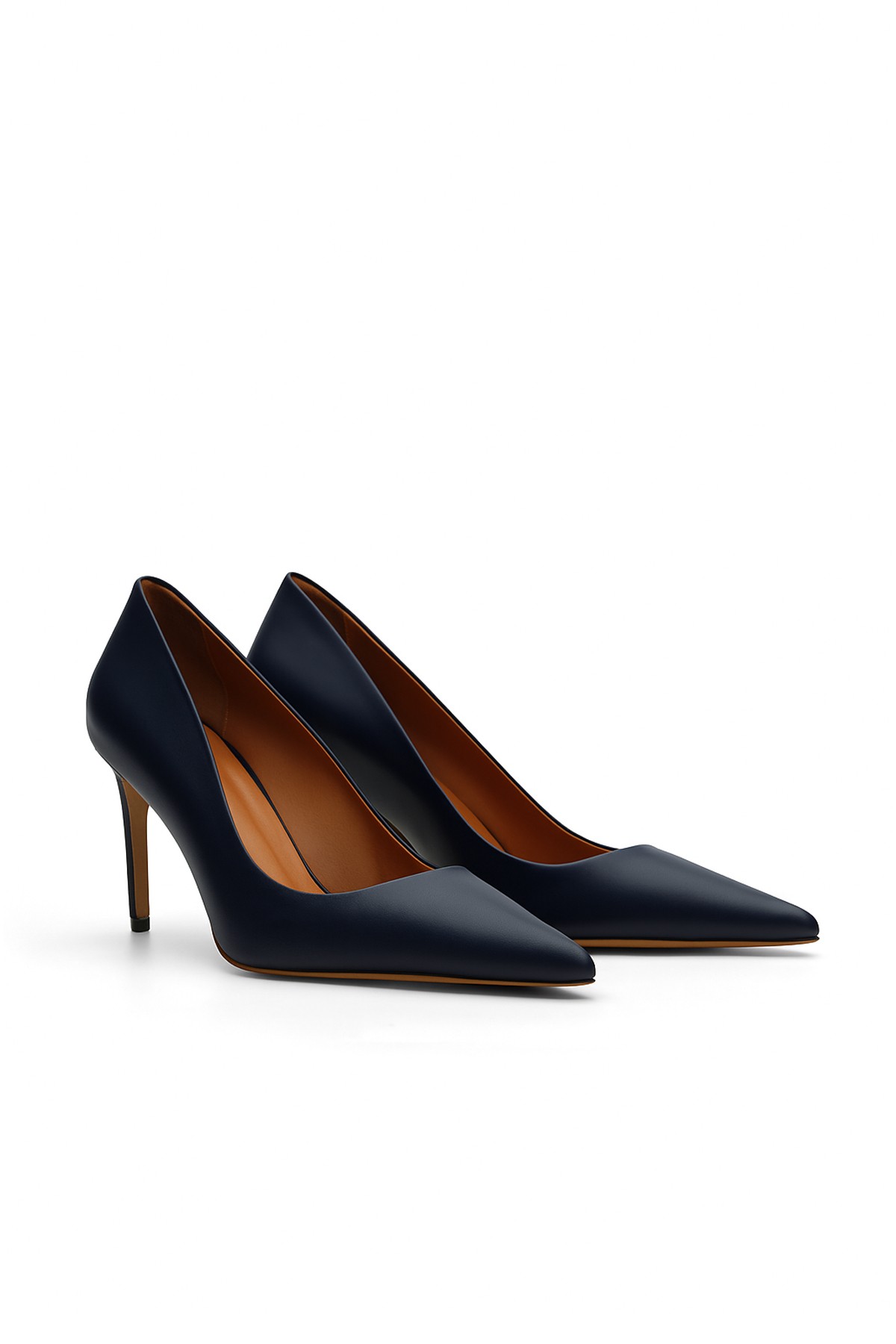 Jabotter Naples Leather 8 Cm Stiletto - Navy Blue