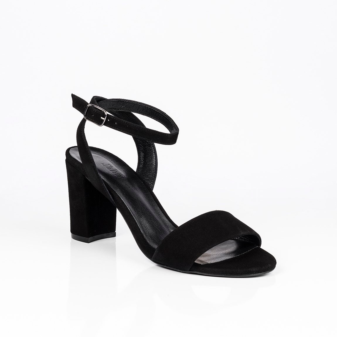 Jabotter Kiki Black Suede Heeled Sandals