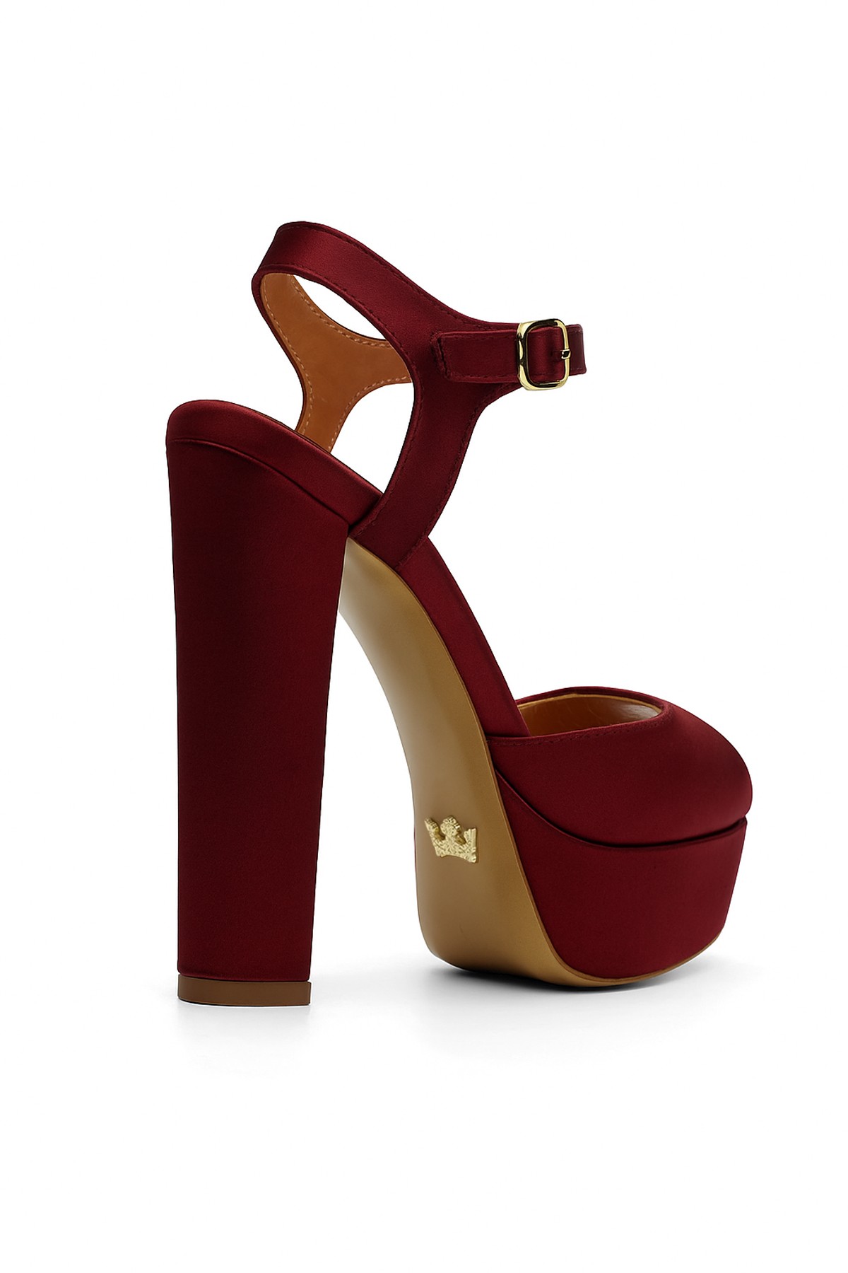 Jabotter Nifty Satin Platform Heeled Bridal Shoes - Burgundy