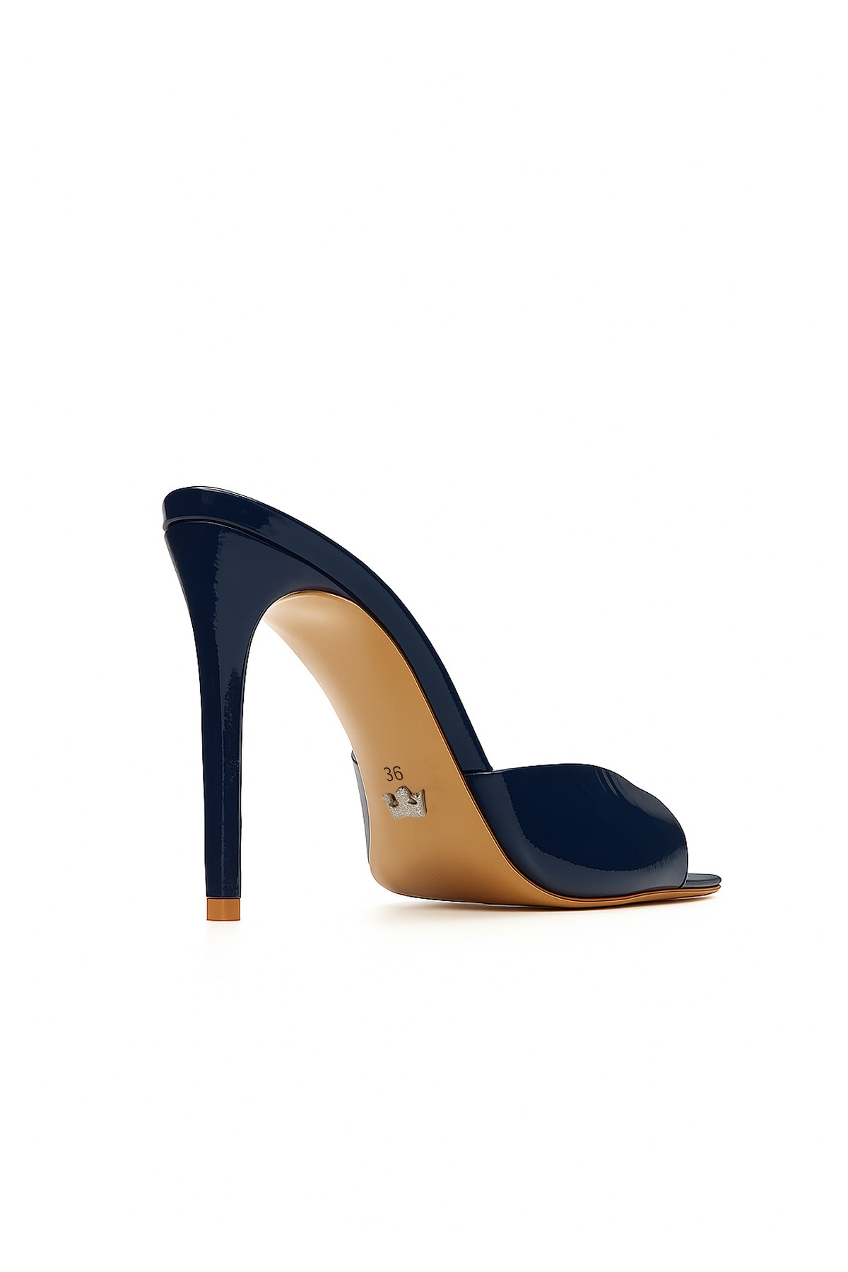 Jabotter Rosalia Rugan 10 Cm Topuklu Terlik - Navy Blue