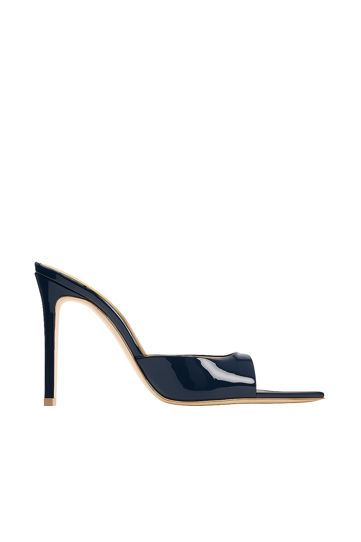 Jabotter Rosalia Rugan 10 Cm Topuklu Terlik - Navy Blue