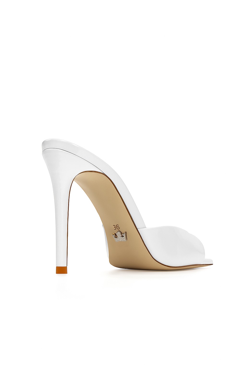 Jabotter Rosalia Rugan 10 Cm Topuklu Terlik - White
