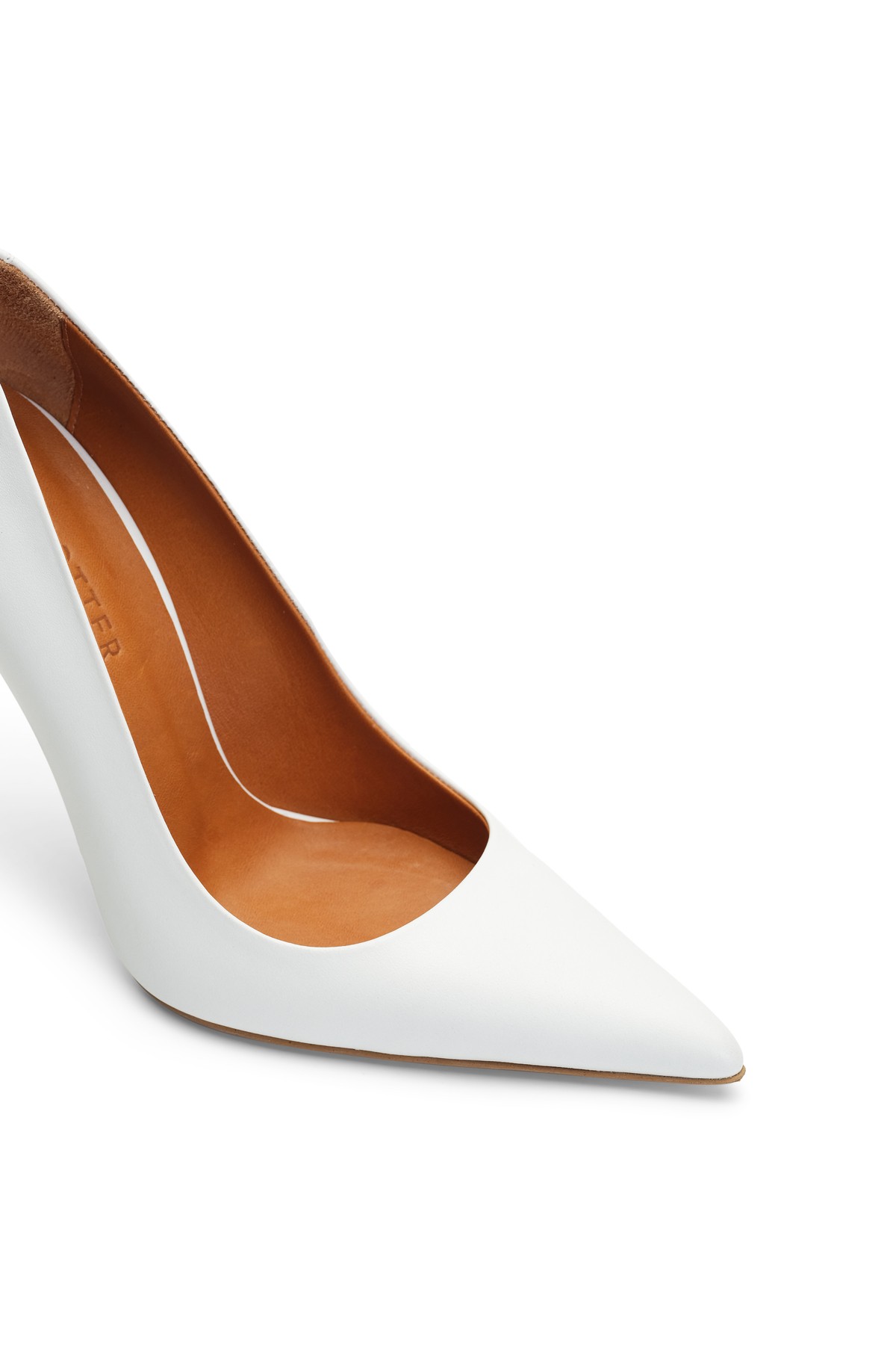Jabotter Monaco Deri 10 Cm Stiletto - Beyaz