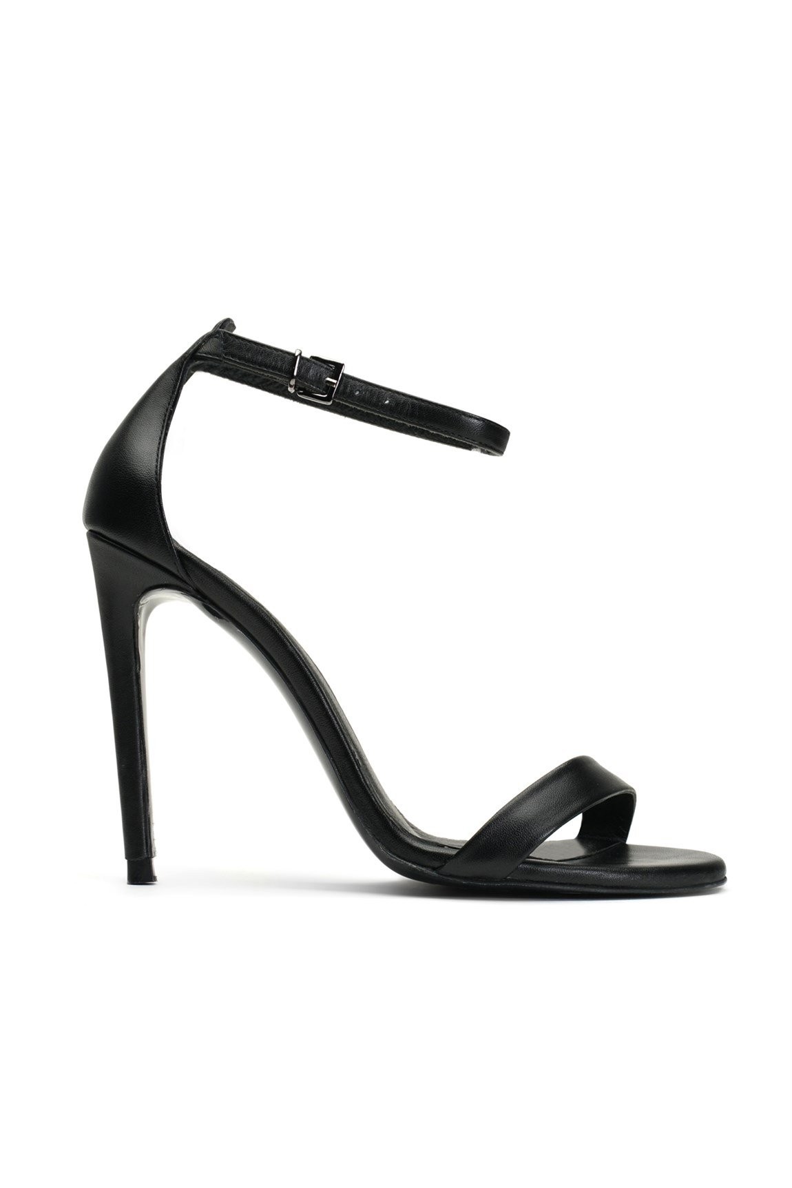 Elegant Mini Black Leather 10cm Heels