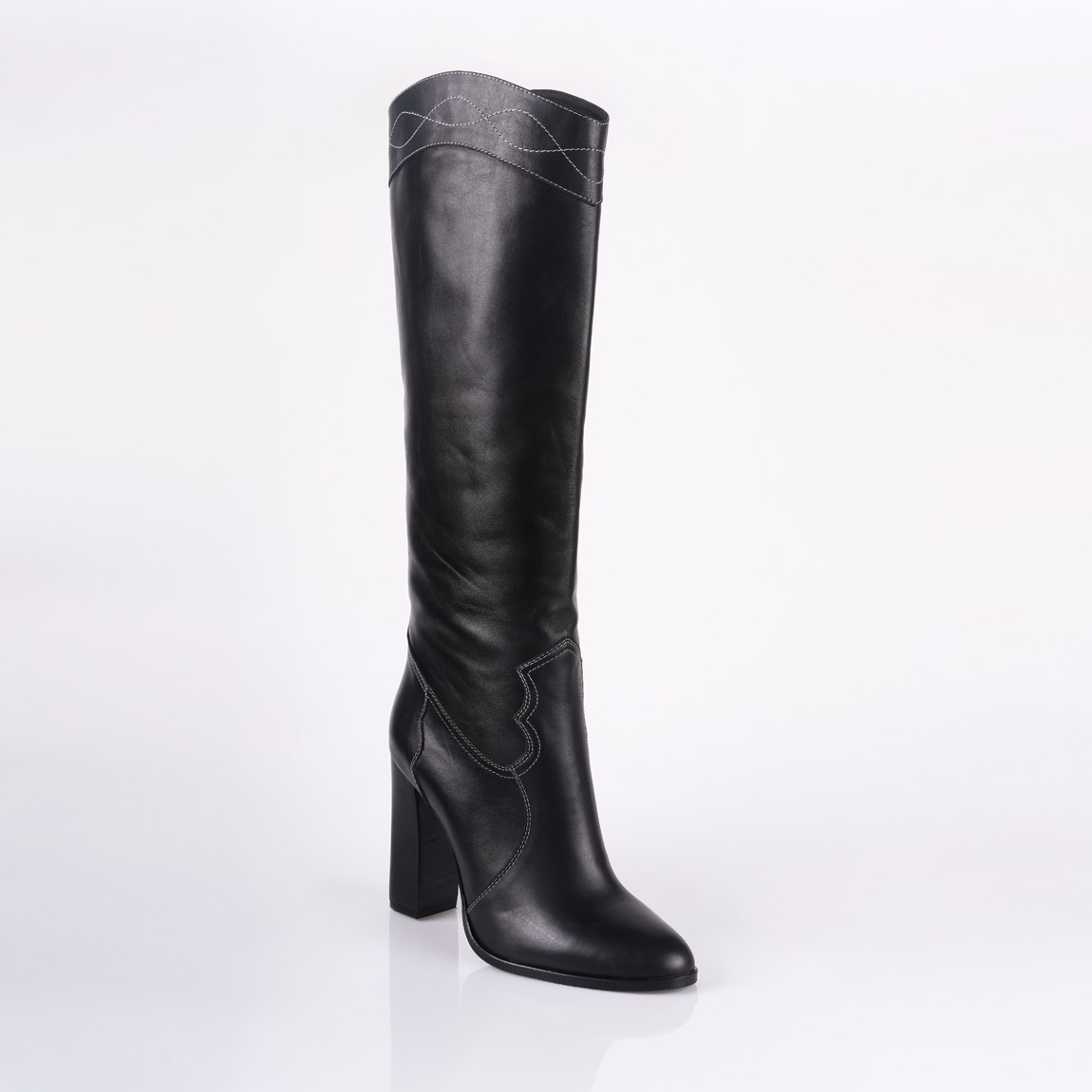 Jabotter Westy Black Leather Heeled Boots