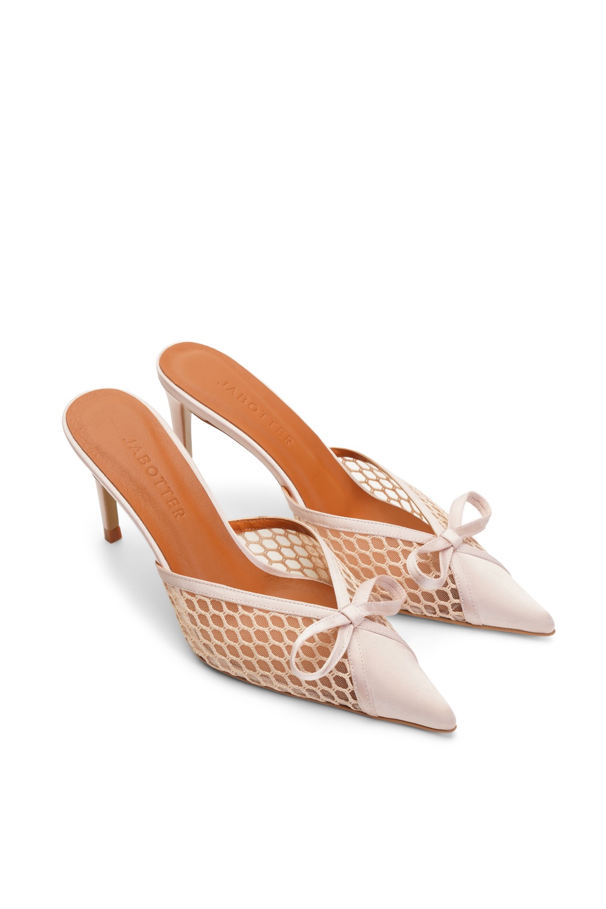 Jabotter Ravello Saten & Tül 8 Cm Topuklu Terlik - Pudra