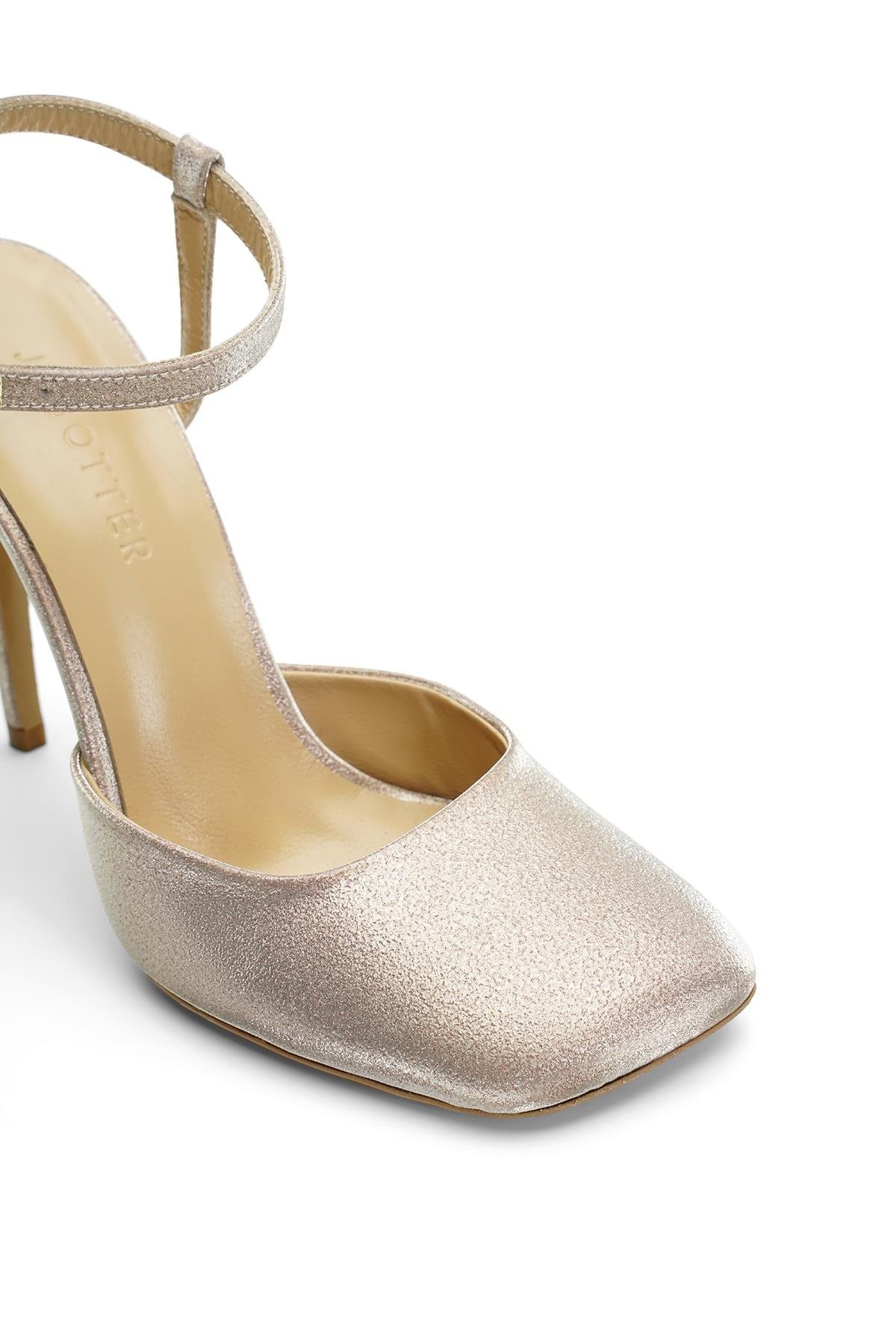 Jabotter Roma Altın Simli 10 Cm Topuklu Ayakkabı