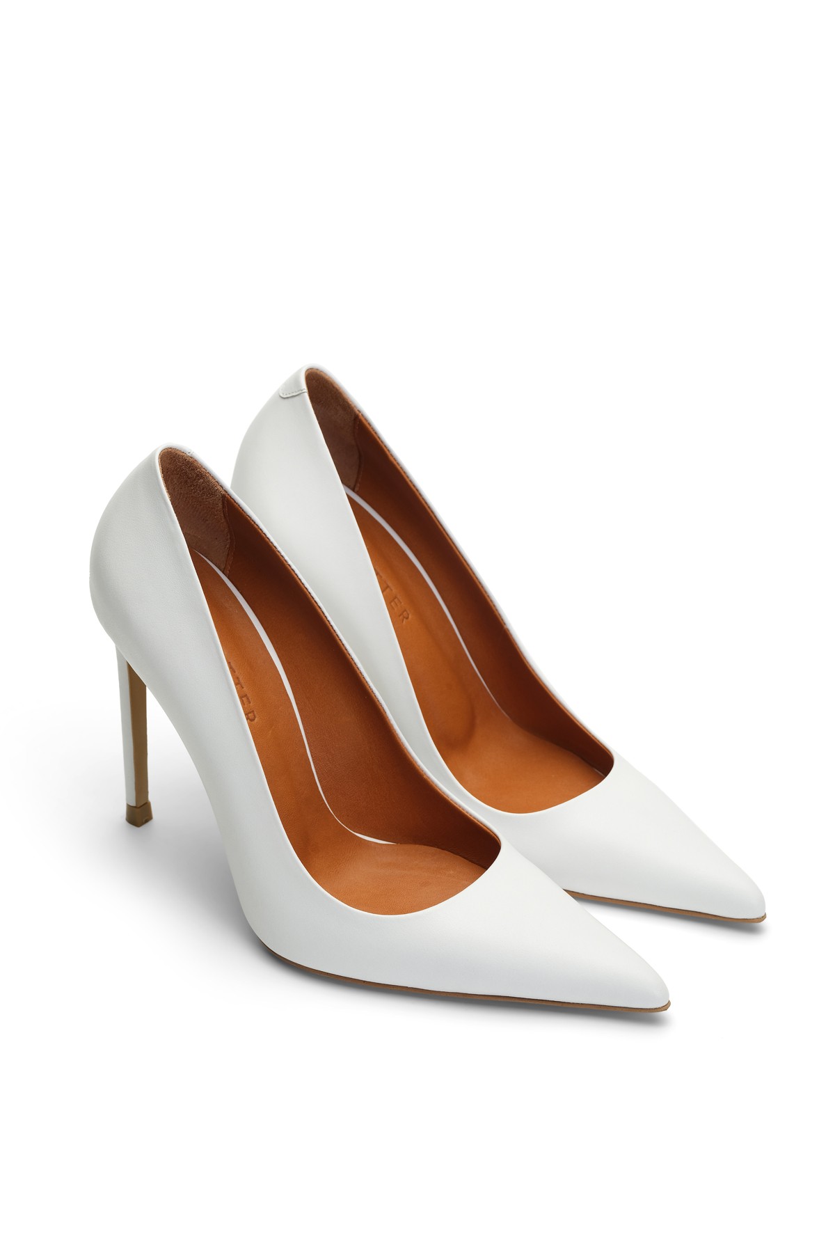 Jabotter Monaco Deri 10 Cm Stiletto - Beyaz