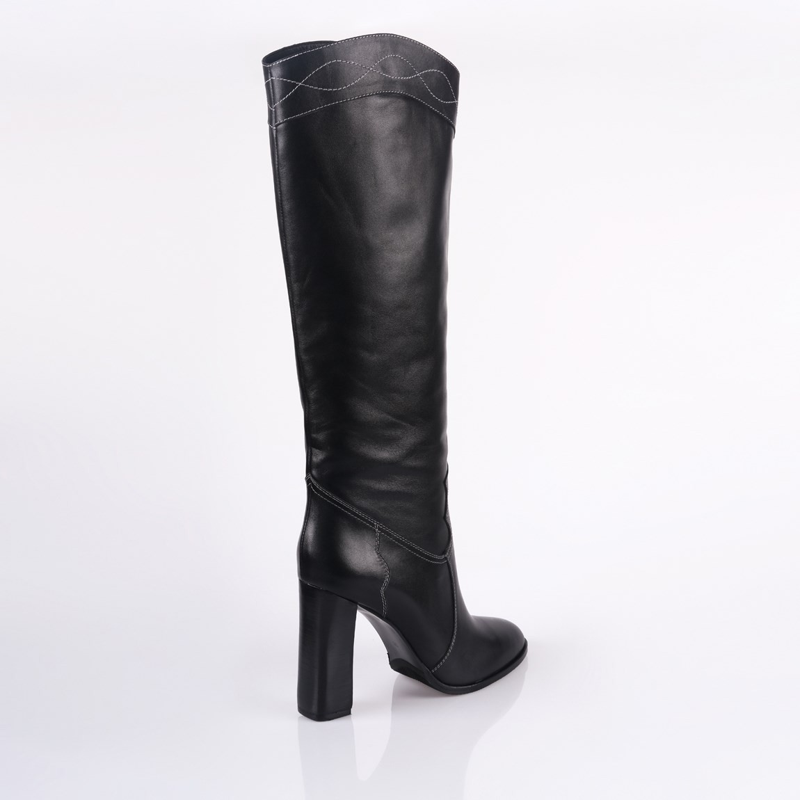 Jabotter Westy Black Leather Heeled Boots