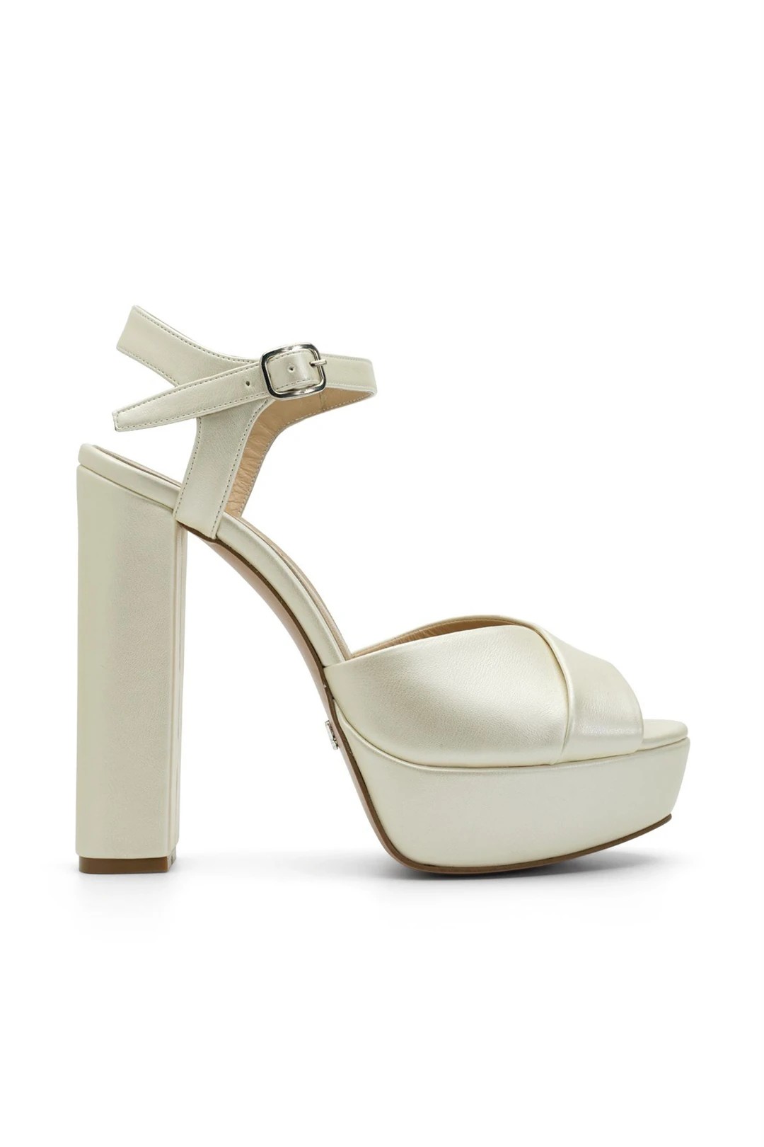 Jabotter Carla Leather Platform Heels - White