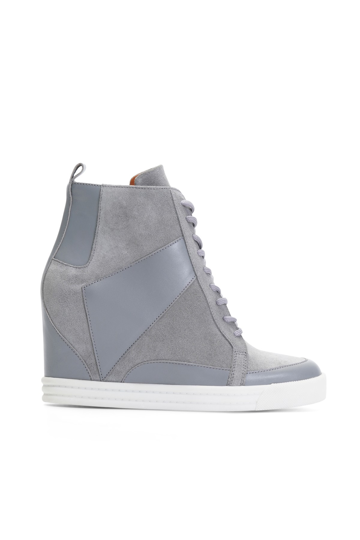 Jabotter Joan Suede & Leather Heeled Boots - Gray