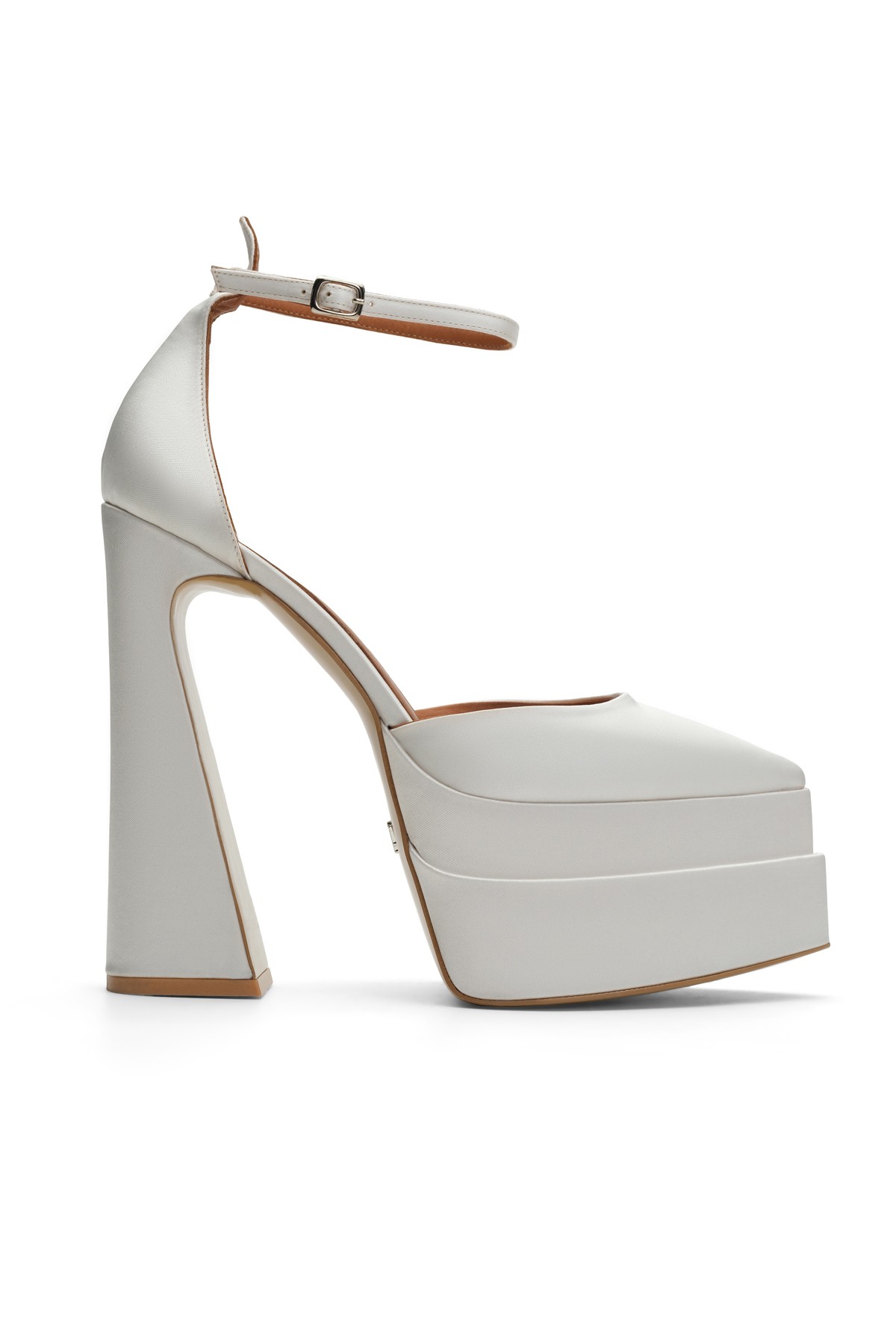 Jabotter Lizzy Satin Platform Heels - White