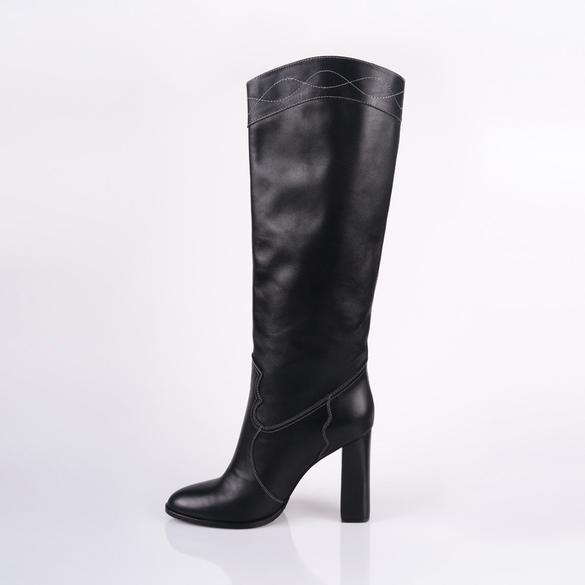 Jabotter Westy Black Leather Heeled Boots