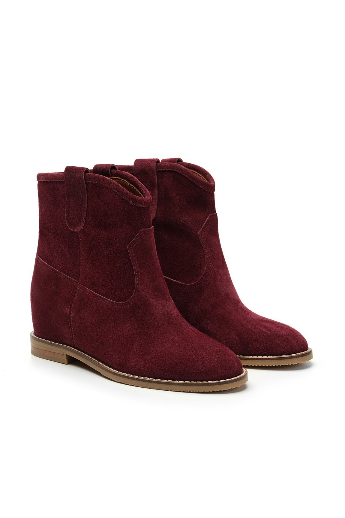 Jabotter My Maran Burgundy Suede Hidden Heeled Boots