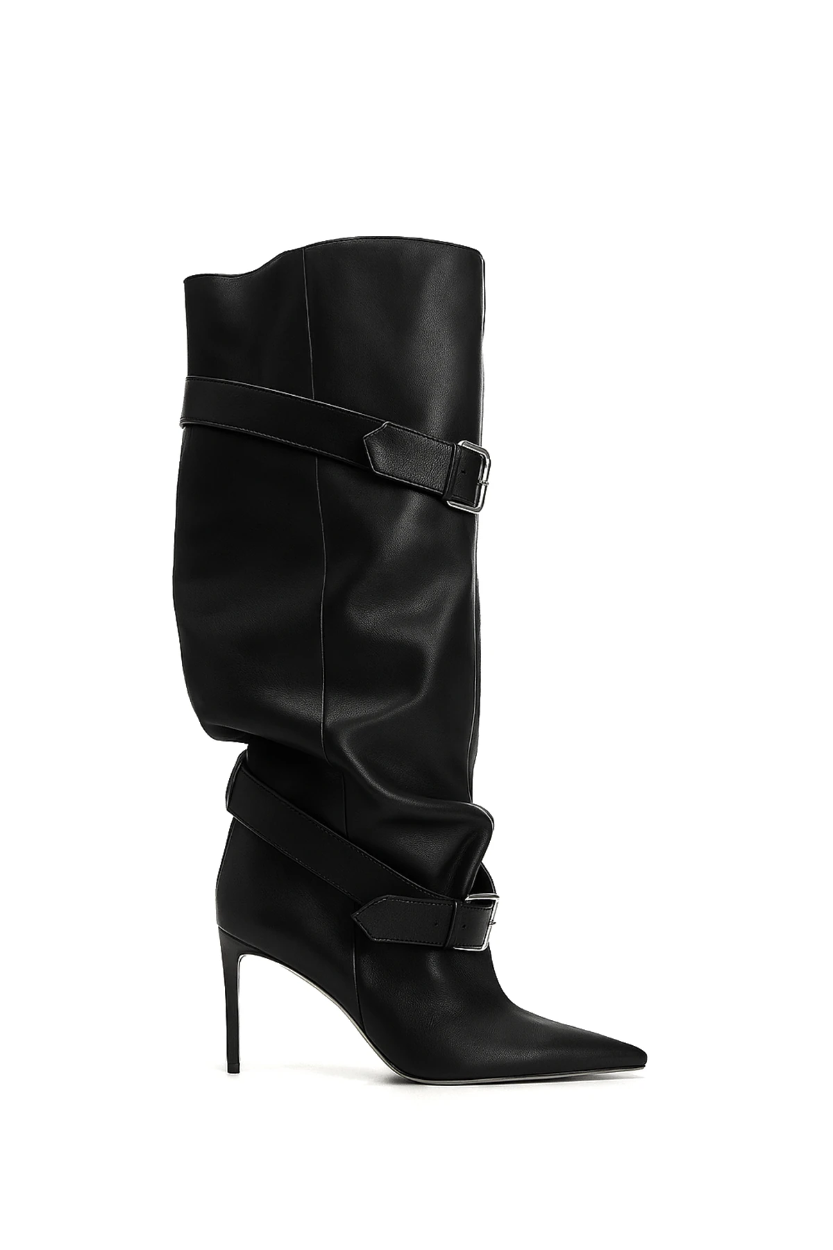 Bronte Deri 8 Cm Çizme - Siyah