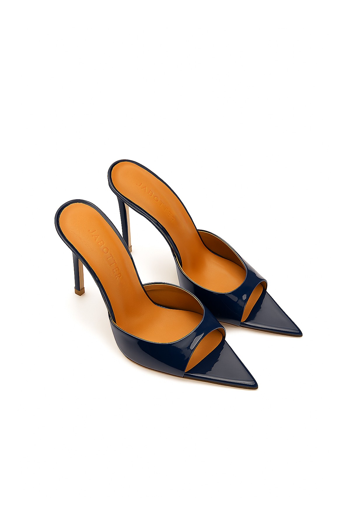 Jabotter Rosalia Rugan 10 Cm Topuklu Terlik - Navy Blue