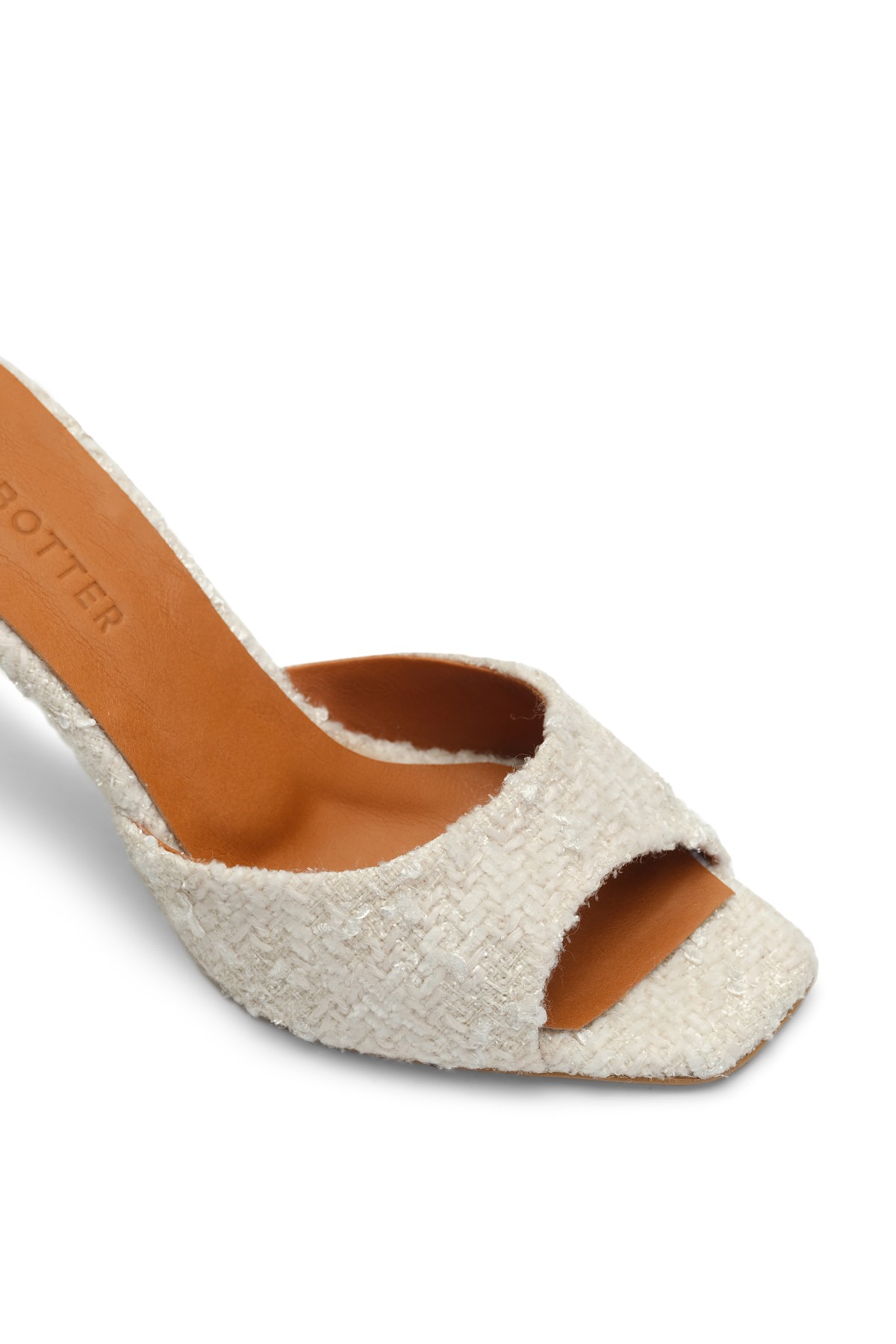 Jabotter Malvina Tüvit 8 Cm Topuklu Terlik - Krem