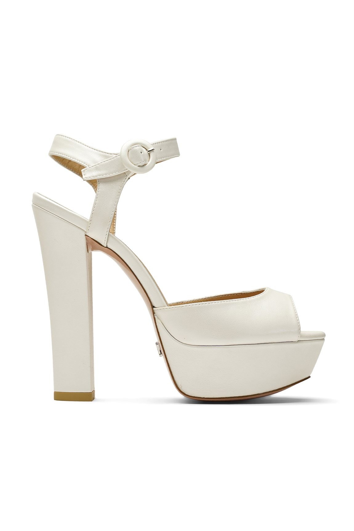 Jabotter Nifty Pearlescent White Platform Heeled Bridal Shoes
