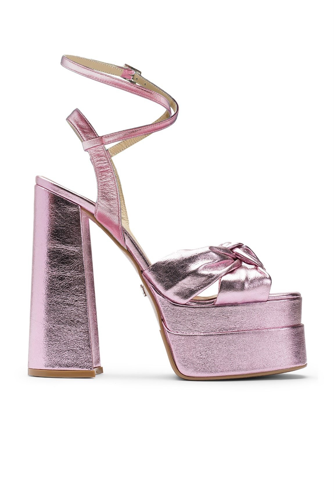 Jabotter Lorena Pink Hologram Leather Platform Heeled Shoes