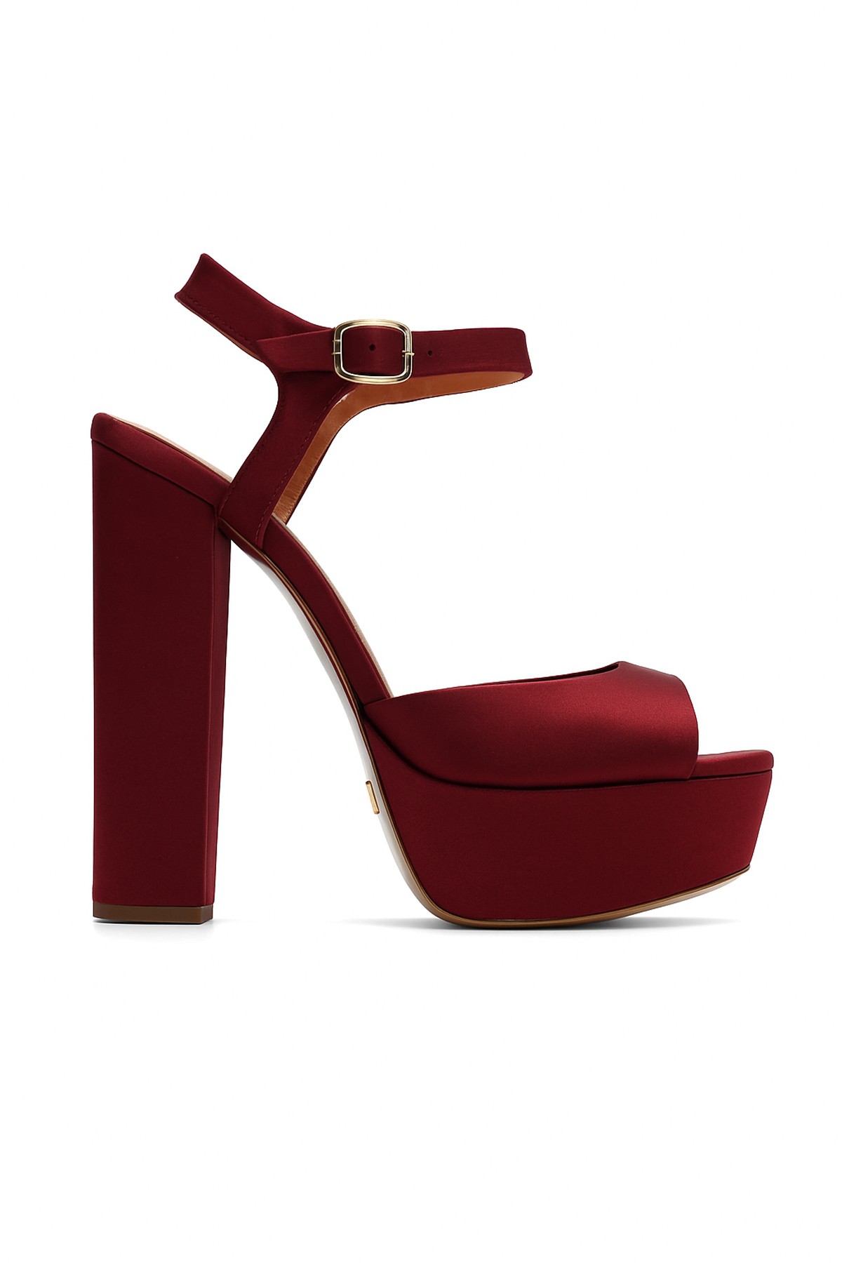 Jabotter Nifty Satin Platform Heeled Bridal Shoes - Burgundy