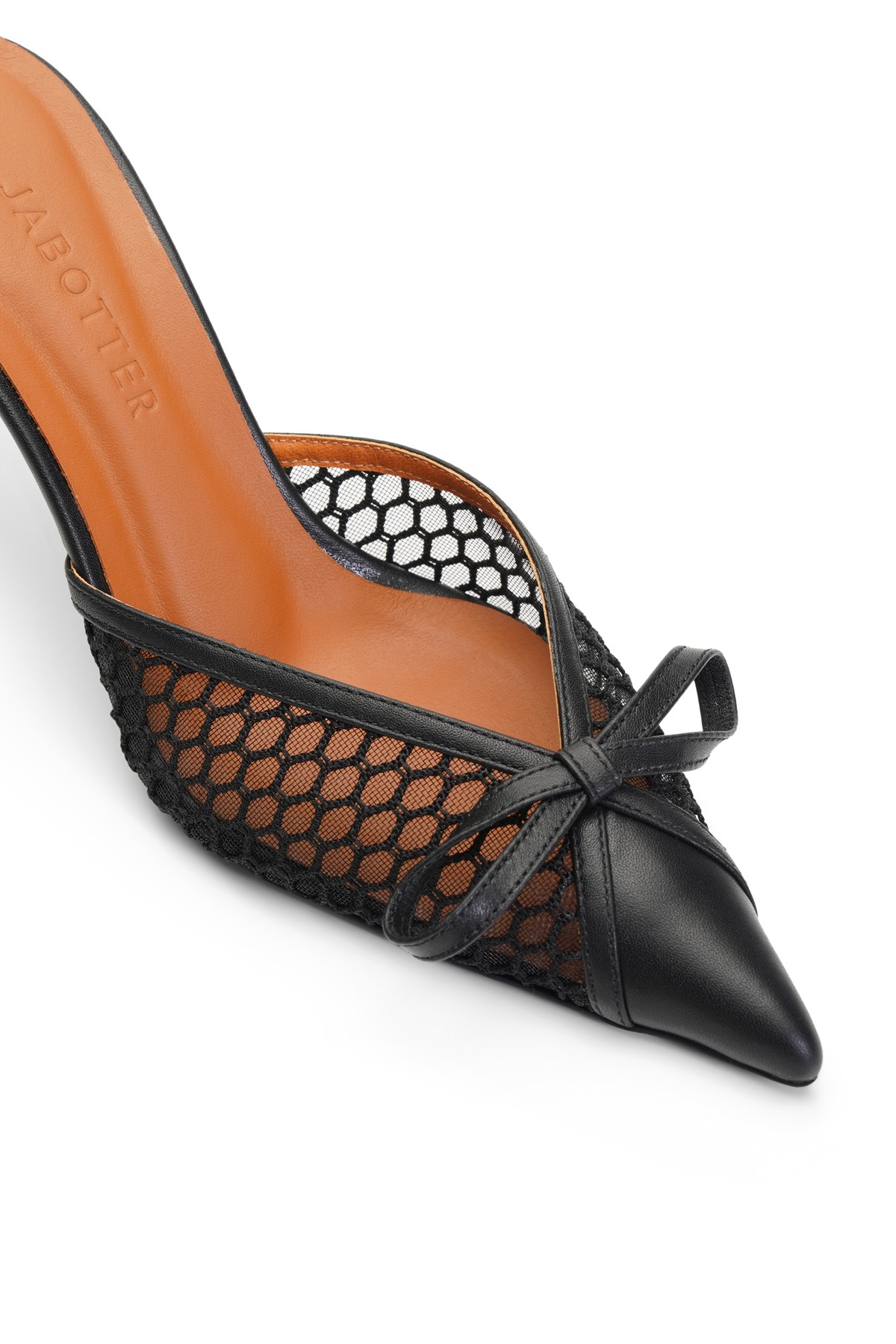 Jabotter Ravello Saten & Tül 8 Cm Topuklu Terlik - Siyah