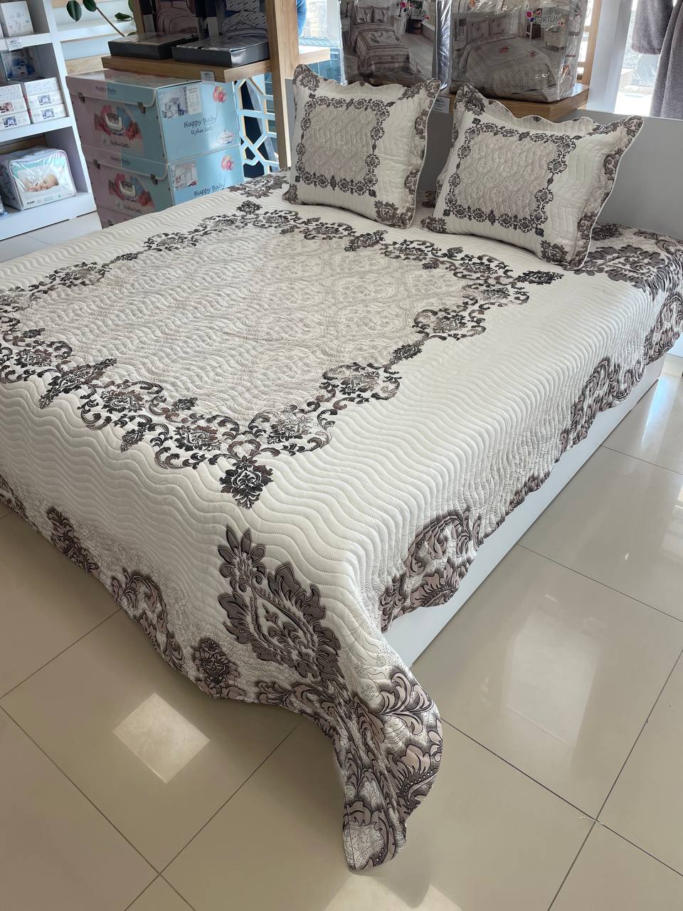 Çift Kişilik Battal Boy Yatak Örtüsü Takımı Karya