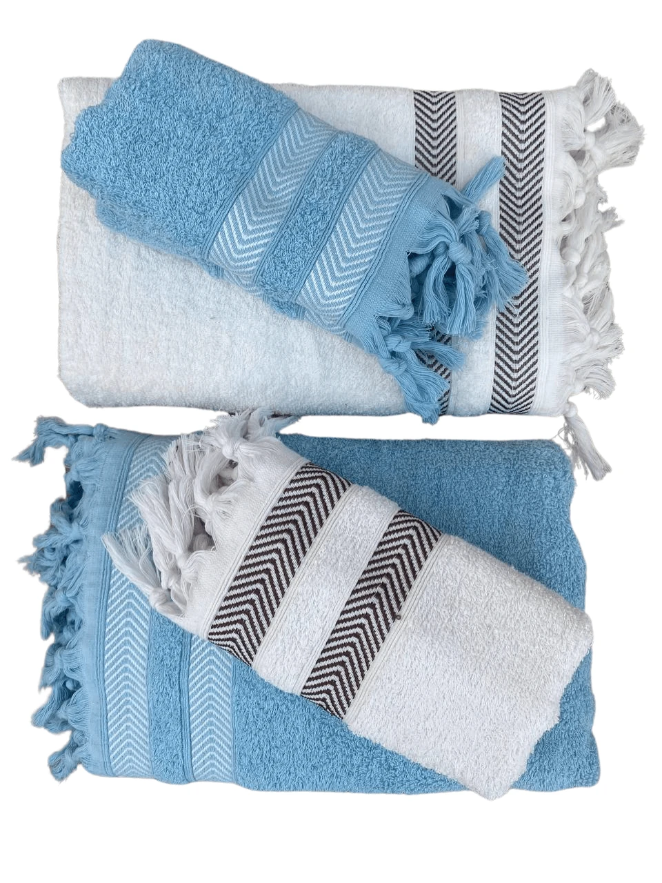 %100 Pamuk 4 Parça Battal Boy Hamam Seti ( 2 Adet 90*150 cm-2 Adet 50*90 cm) - BAĞLAMA3