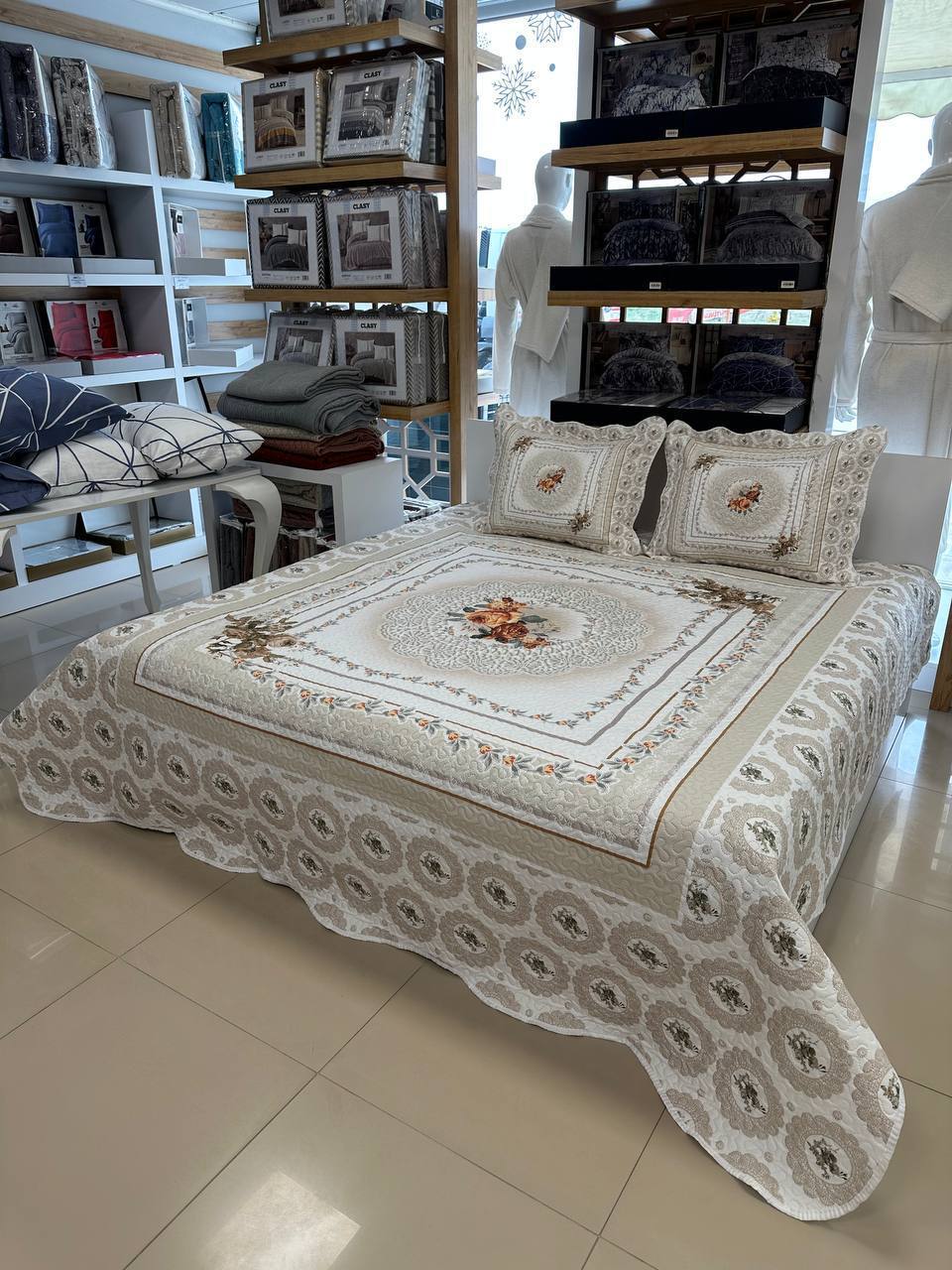 Çift Kişilik Battal Boy Yatak Örtüsü Takımı Rosemary