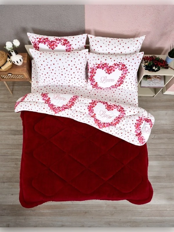 Çift Kişilik Uyku Seti Welsoft Uyku Seti  Çift Taraflı  Lüx Welsoft Yorgan ve  Battal Lastikli Çarşaflı