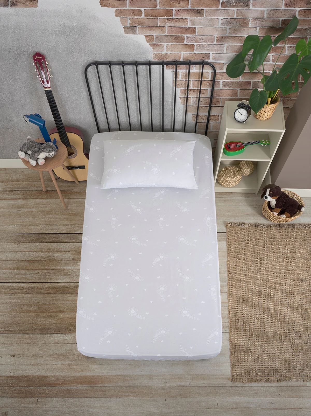 Tek Kişilik Pamuklu Düz Renk Fitted Lastikli Çarşaf Takımı - ASTRANOT