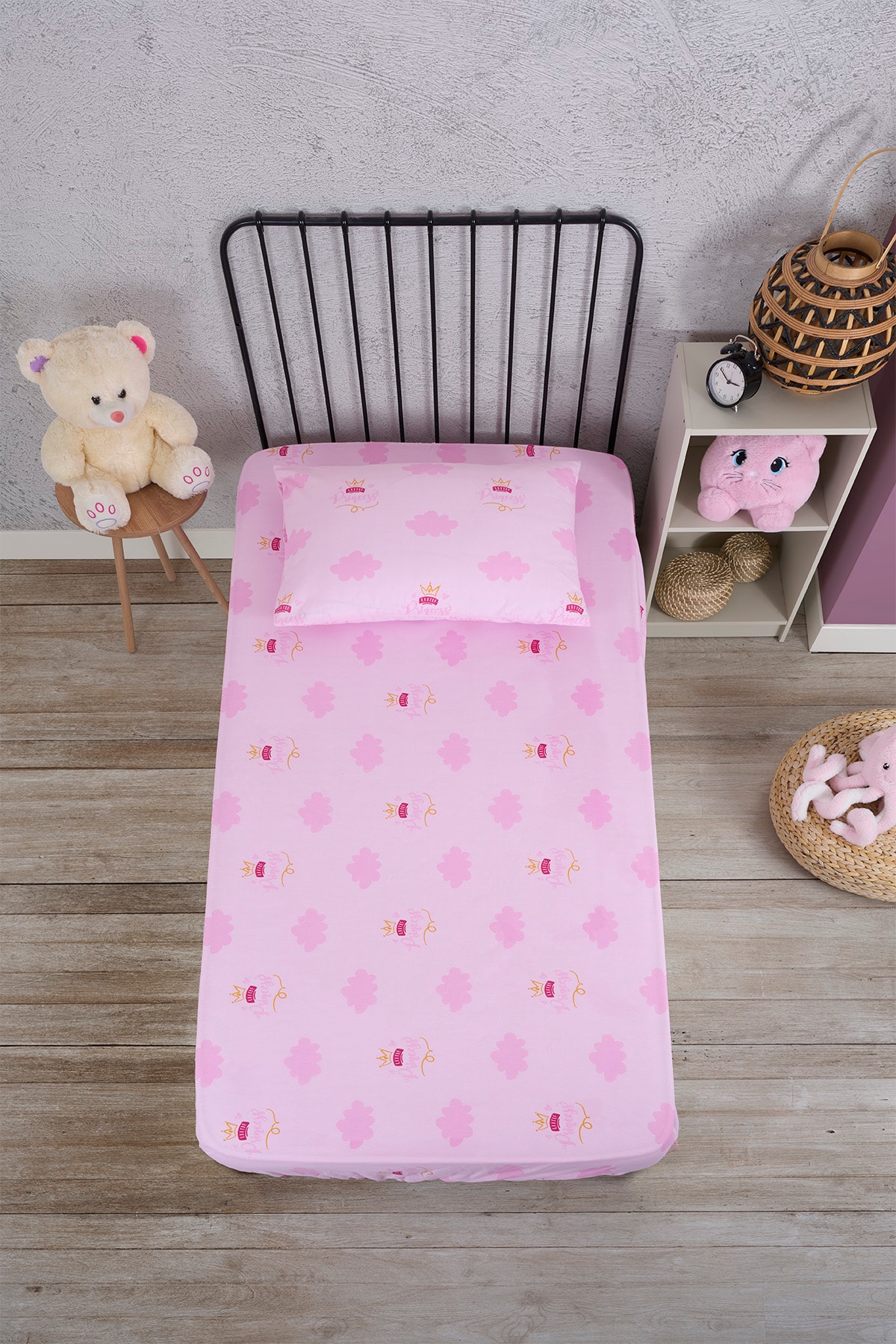 Tek Kişilik Pamuklu Düz Renk Fitted Lastikli Çarşaf Takımı - PRENSES