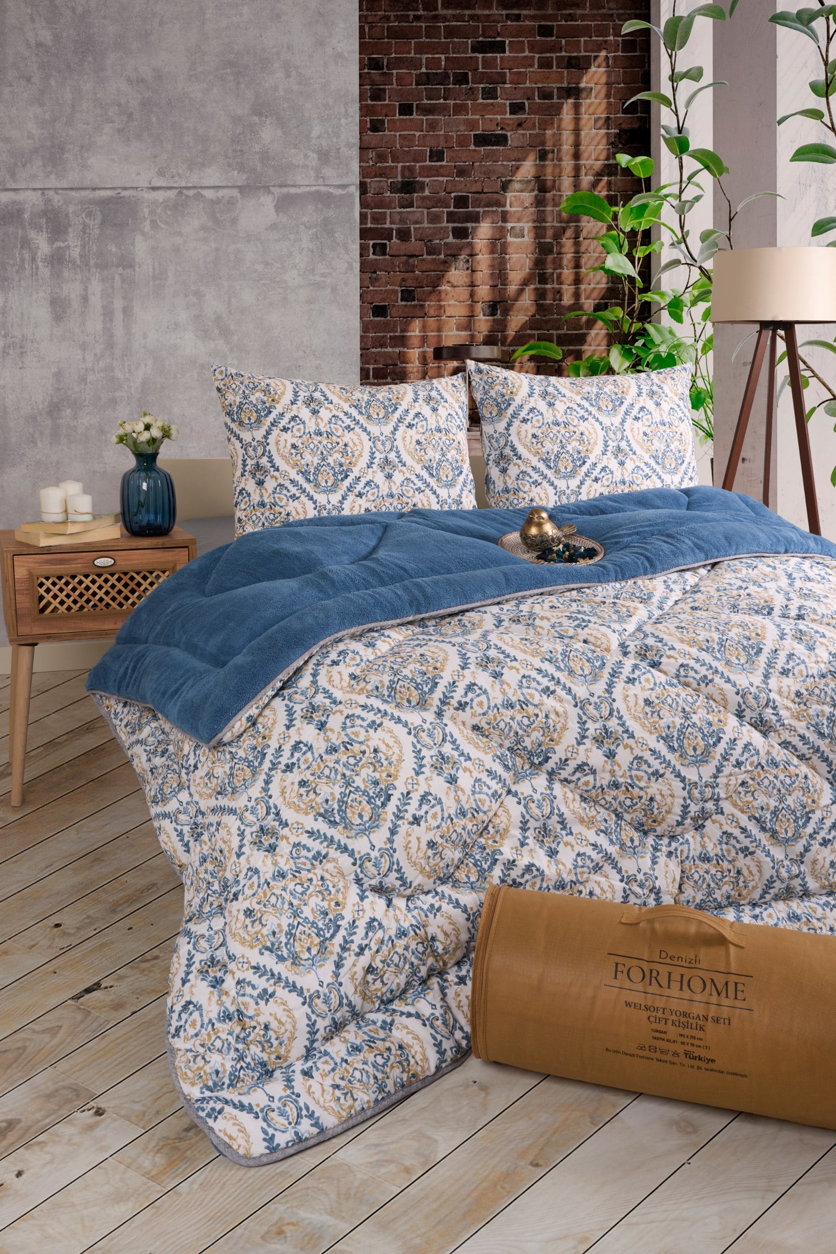 Çift Kişilik Çift Taraflı Lüx Welsoft Elit Yorgan - AKSU İNDİGO