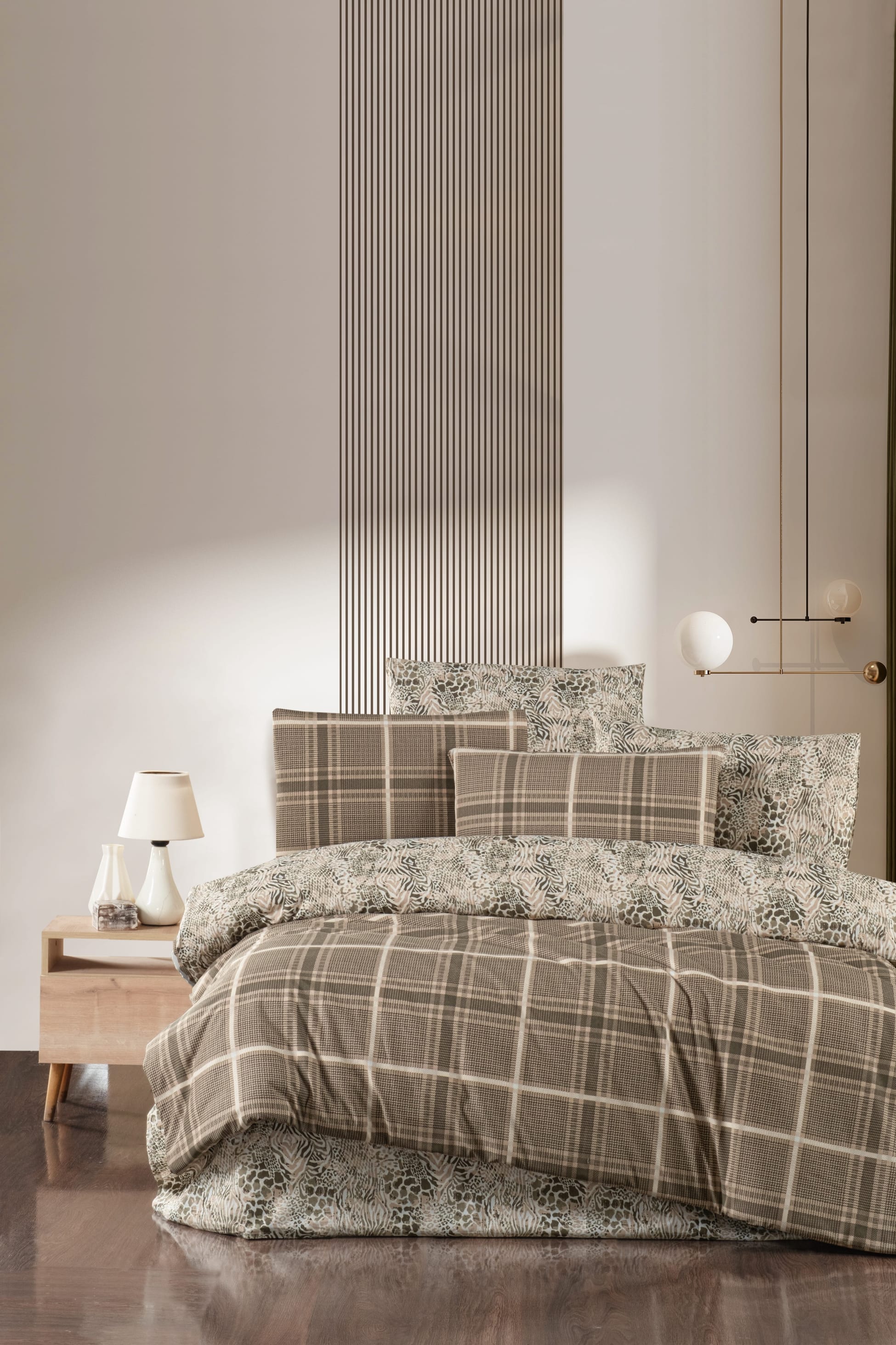 Nevresim Takımı Tek Kişilik Pamuklu Ranforce Light - SAFİR BEJ