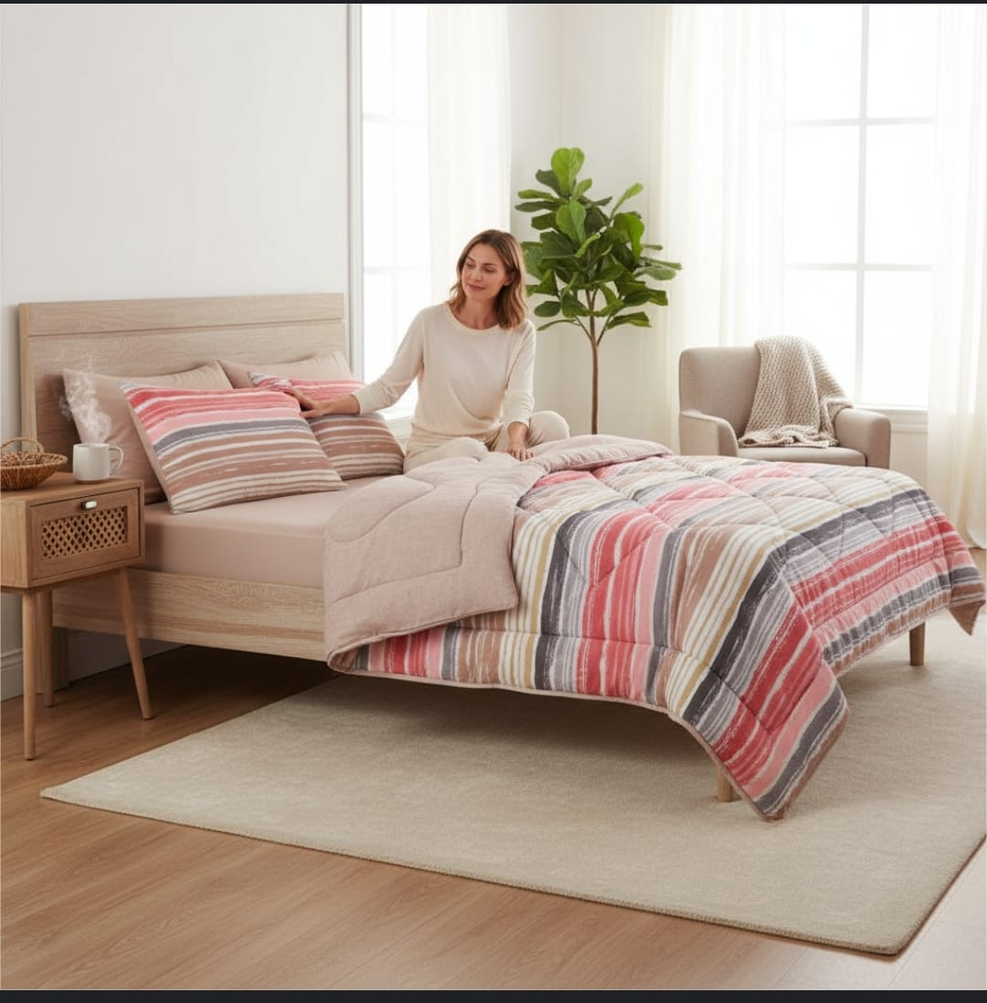 Battal Boy Tasel Bej Welsoft Uyku Seti