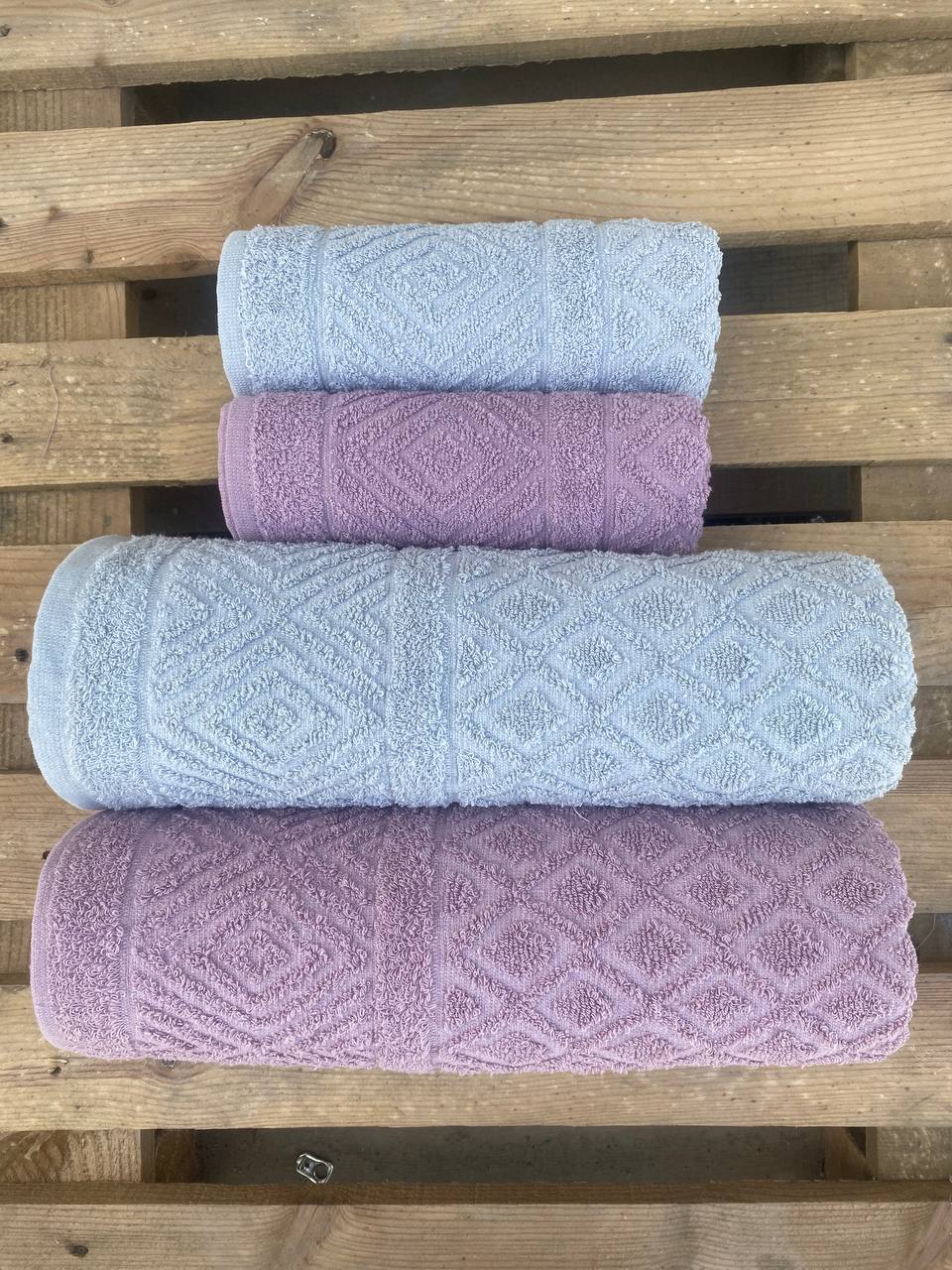 %100 Pamuk 4 Parça Battal Boy Hamam Seti ( 2 Adet 90*150 cm-2 Adet 50*90 cm)