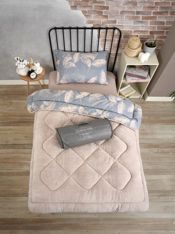 Tek Kişilik Yorgan Çift Taraflı Lüx Welsoft  Elit Yorgan Pofuduk Yumuşak Yorgan ve Yastık Kılıfı