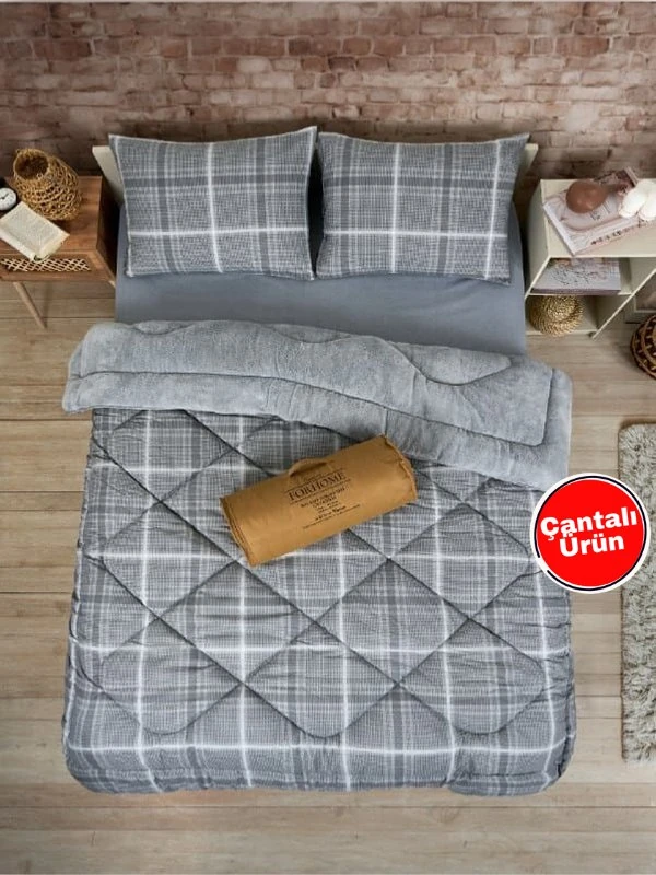 Çift Kişilik Çift Taraflı Lüx Welsoft Elit Yorgan - SAFİR GRİ