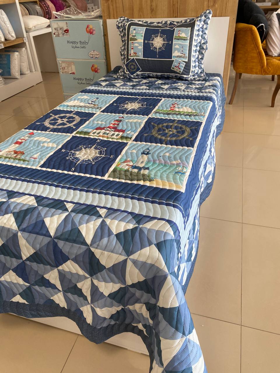 Tek Kişilik Yatak Örtüsü Anchor